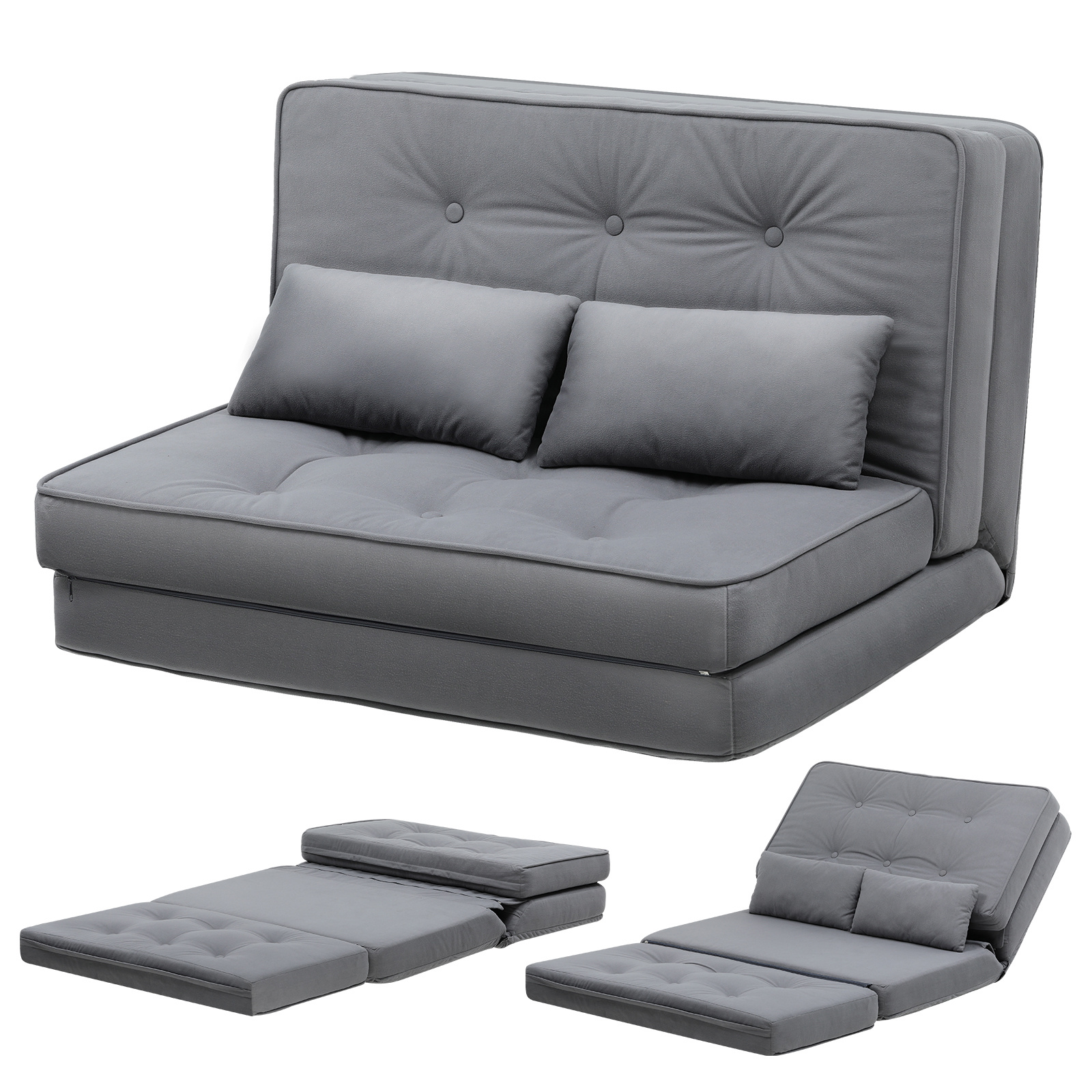 TEMU Canape Convertible 2 Places Petit Lit Sofa Réglable à 6 Niveaux, Adapté , à et au Camping