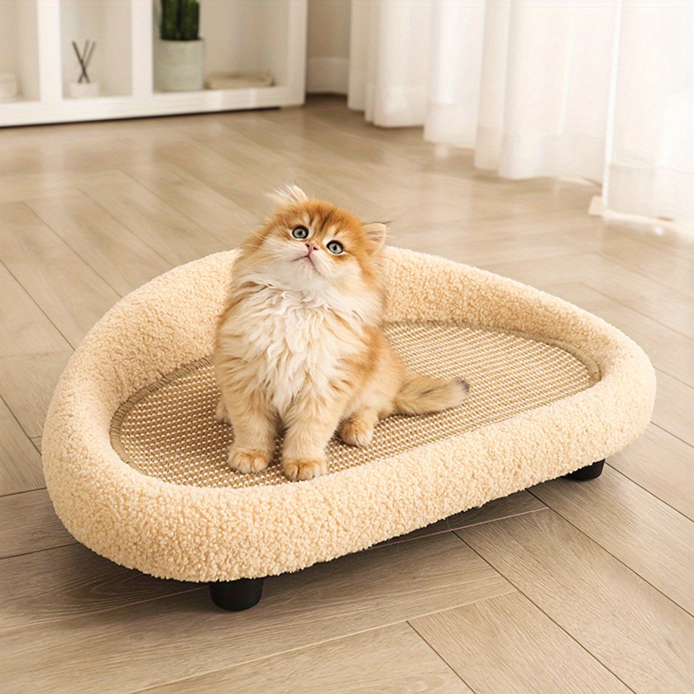 TEMU Cat Scratching Board, Cat Scratcher Bed, 2 In 1 Scratch Pad Nesting Bed, Raised Bed Sofa For Indoor Cats Sleeping, 61*38*18cm