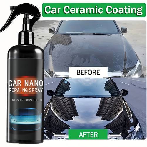 1 bottle 500ml car coating spray high gloss polish wax no water wash wax repellent paint protection polymer texture package