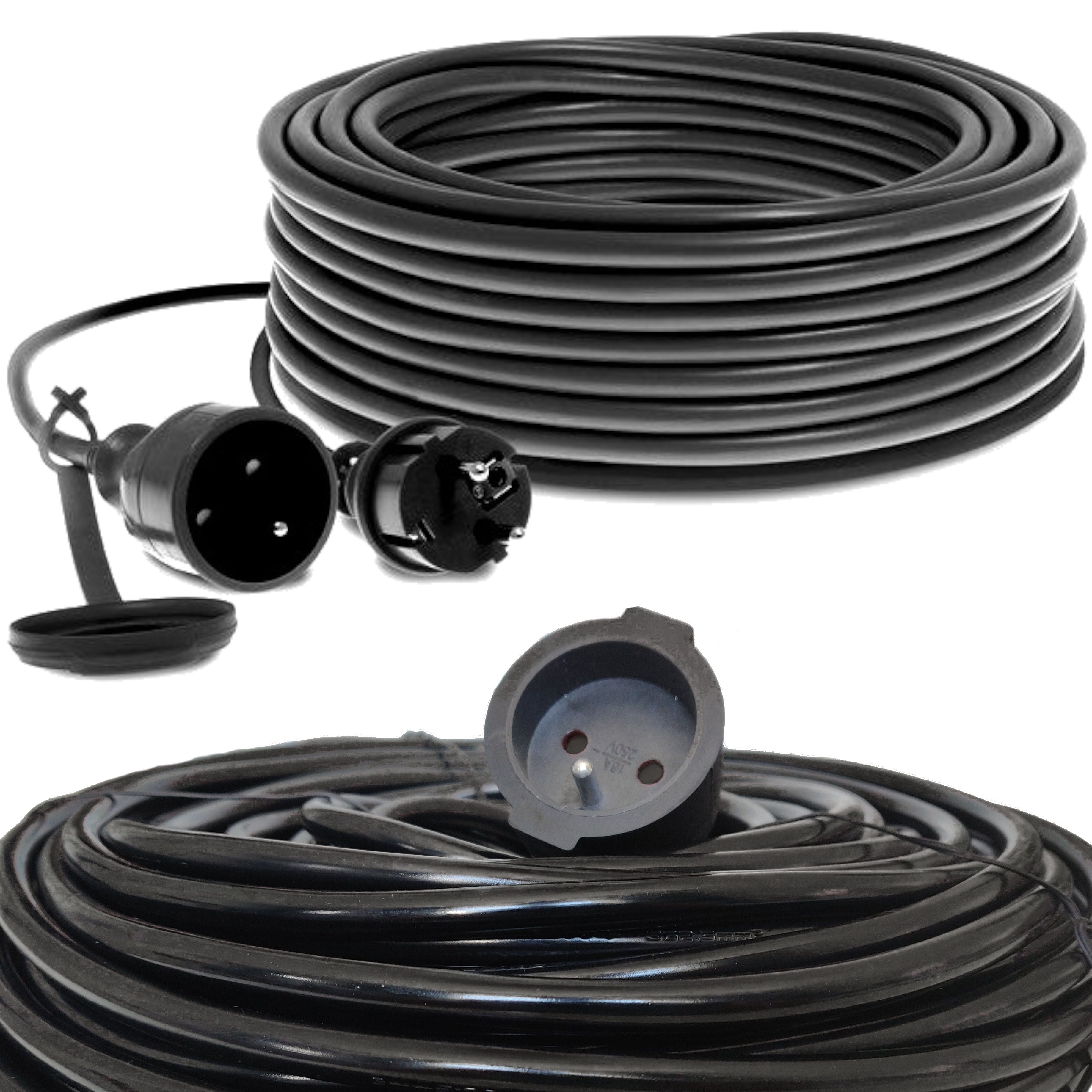 TEMU Garden Extension Cord 20m 3x2.5mm² | Thick Cable With Grounding | Electric Extension Cord For Home And Construction Use | For Power Tools | 20m