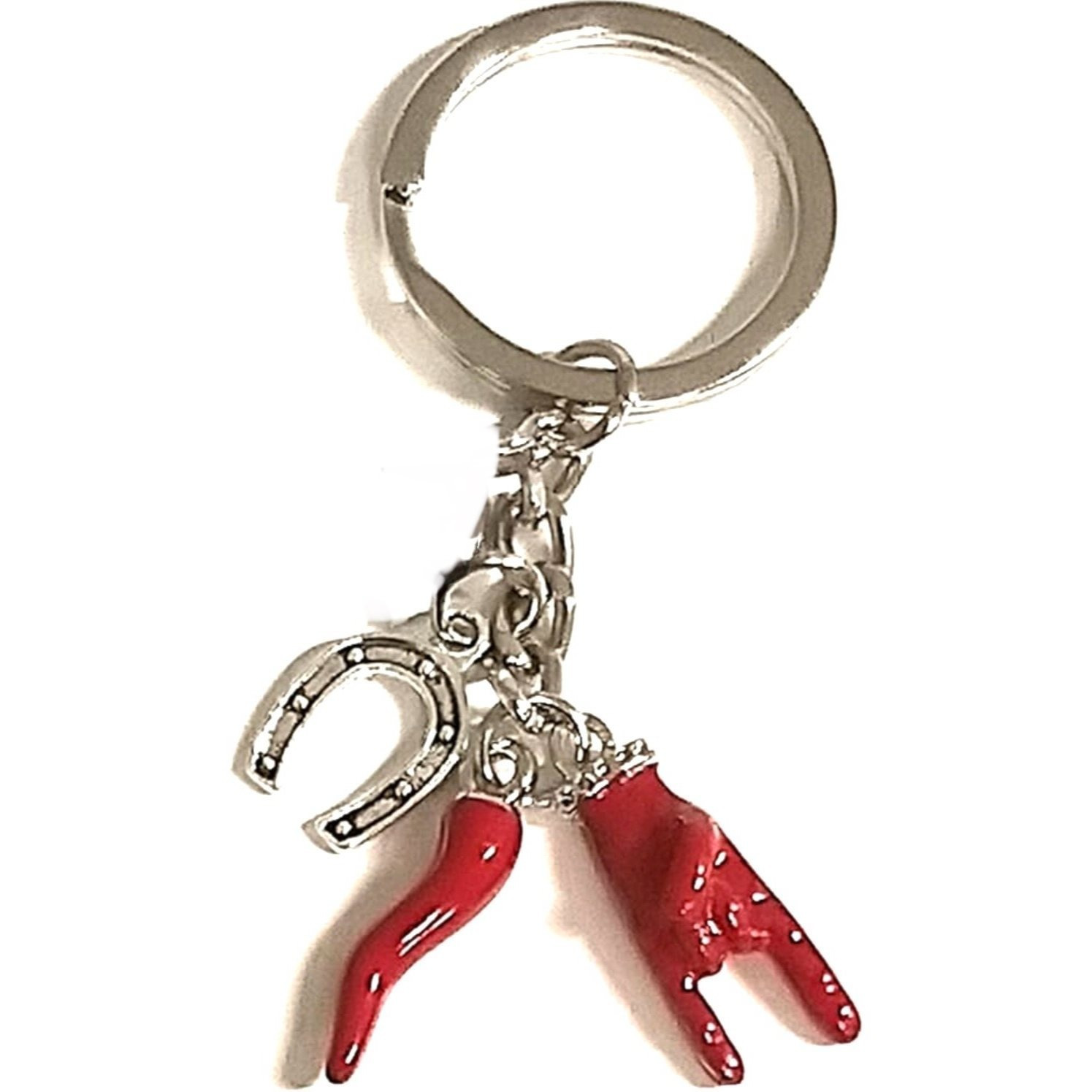 Keychain Clover Horseshoe Horse Hoof Steel