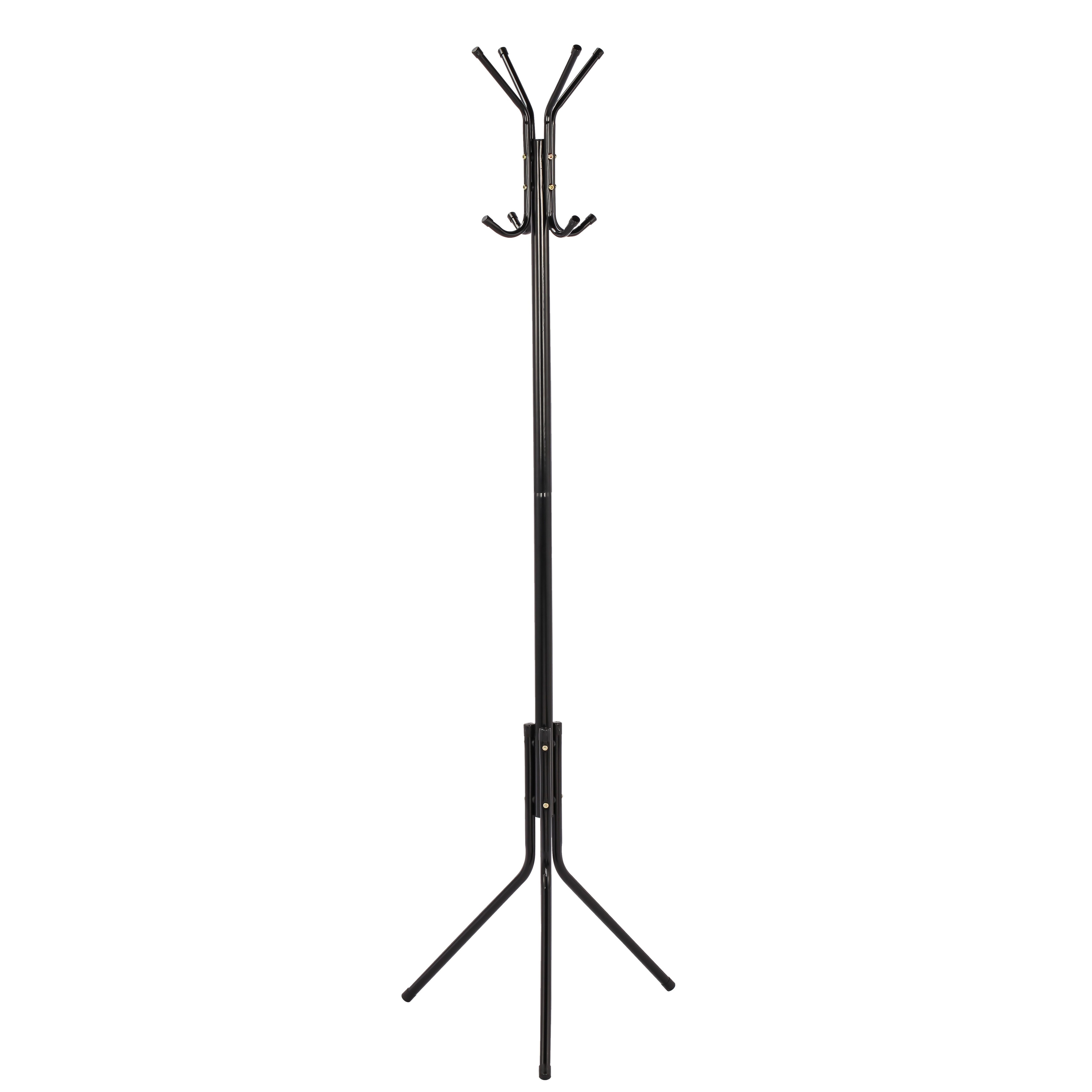 TEMU GREATOOL Perchero Negro Metálico, Perchero de Pie de Estilo Minimalista, Soporte para Colgar Abrigos Sombreros Bolsos, con 8 Ganchos, para