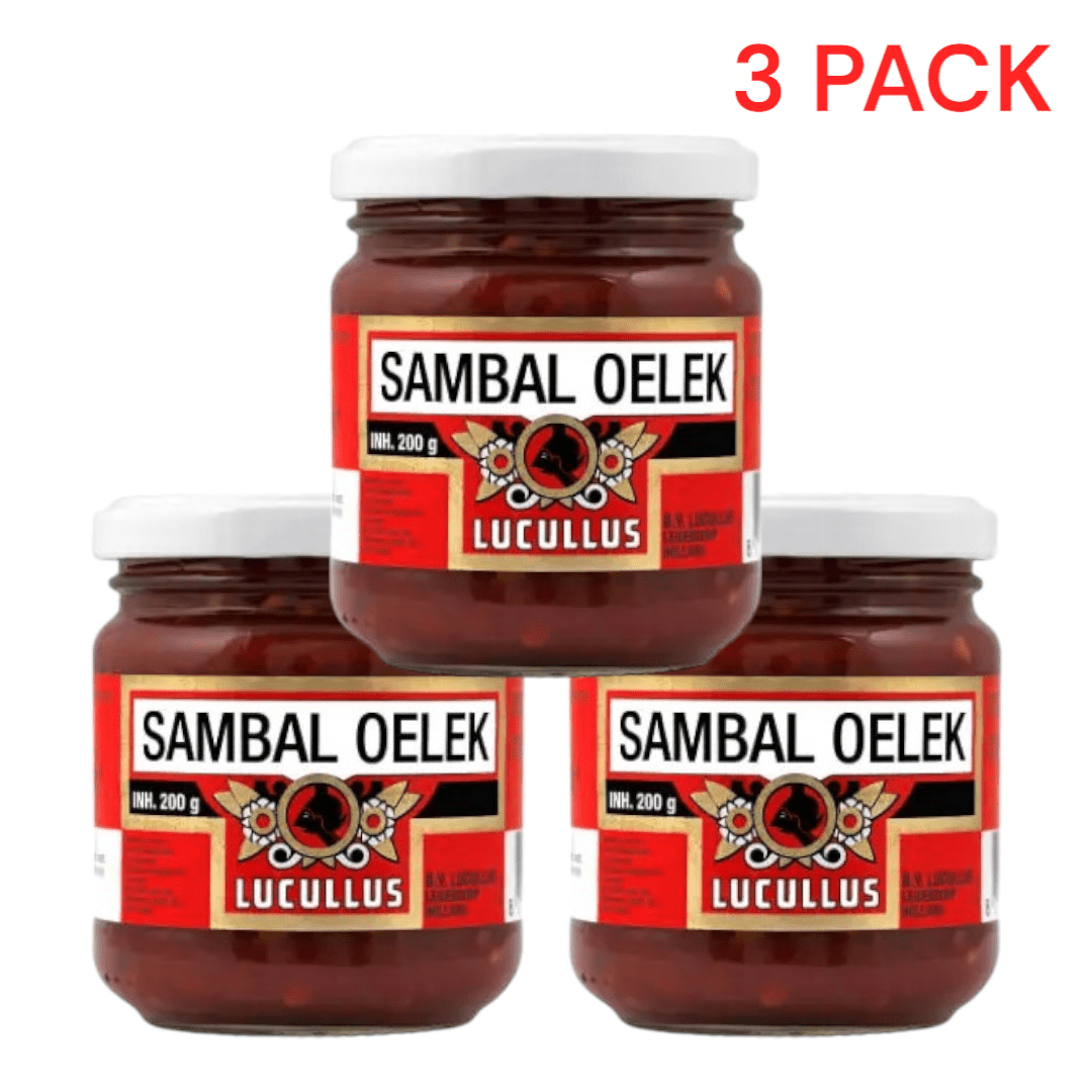 3 Bottles Lucullus Sambal Oelek 3×200g – Spicy Chili Sauce – Classic Asian Condiment – Spicy Spice For Asian Dishes – Flavorful Sauce For Noodles, Rice & Meat – Spicy Dip – Gently Ground Chilies