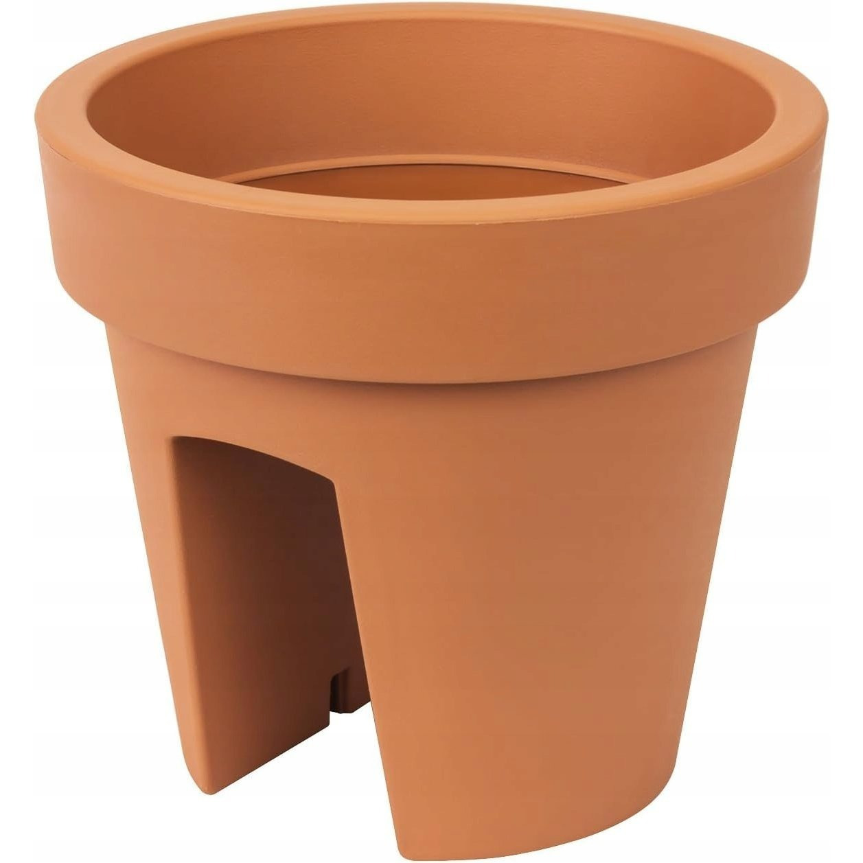 E-shop Rundes Kunststoff-Blumentopf für Geländer und Balustrade