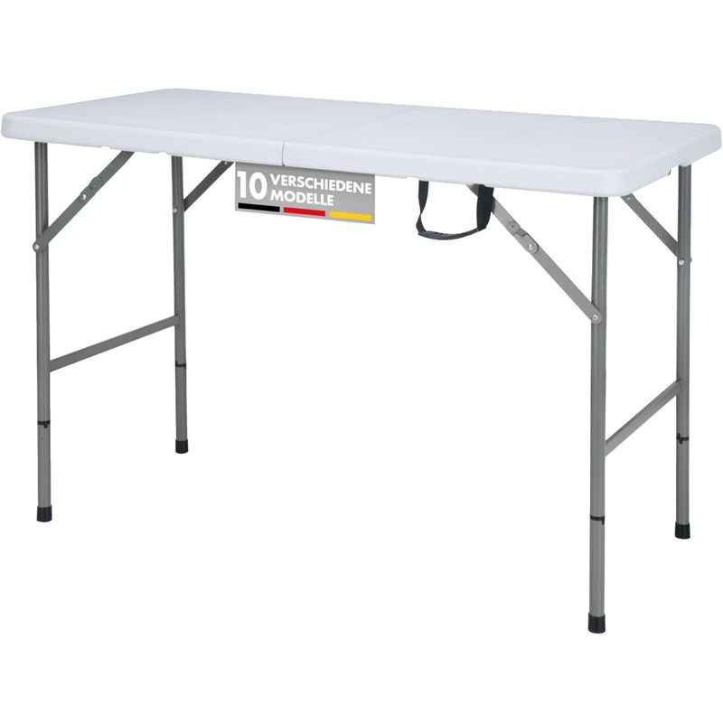 Image of Floordirekt Folding Table Fukui 120x60 Cm - Stable, Weather-resistant Camping Table With Carrying Handle, Ideal For Garden, Balcony, Party & Outdoor
