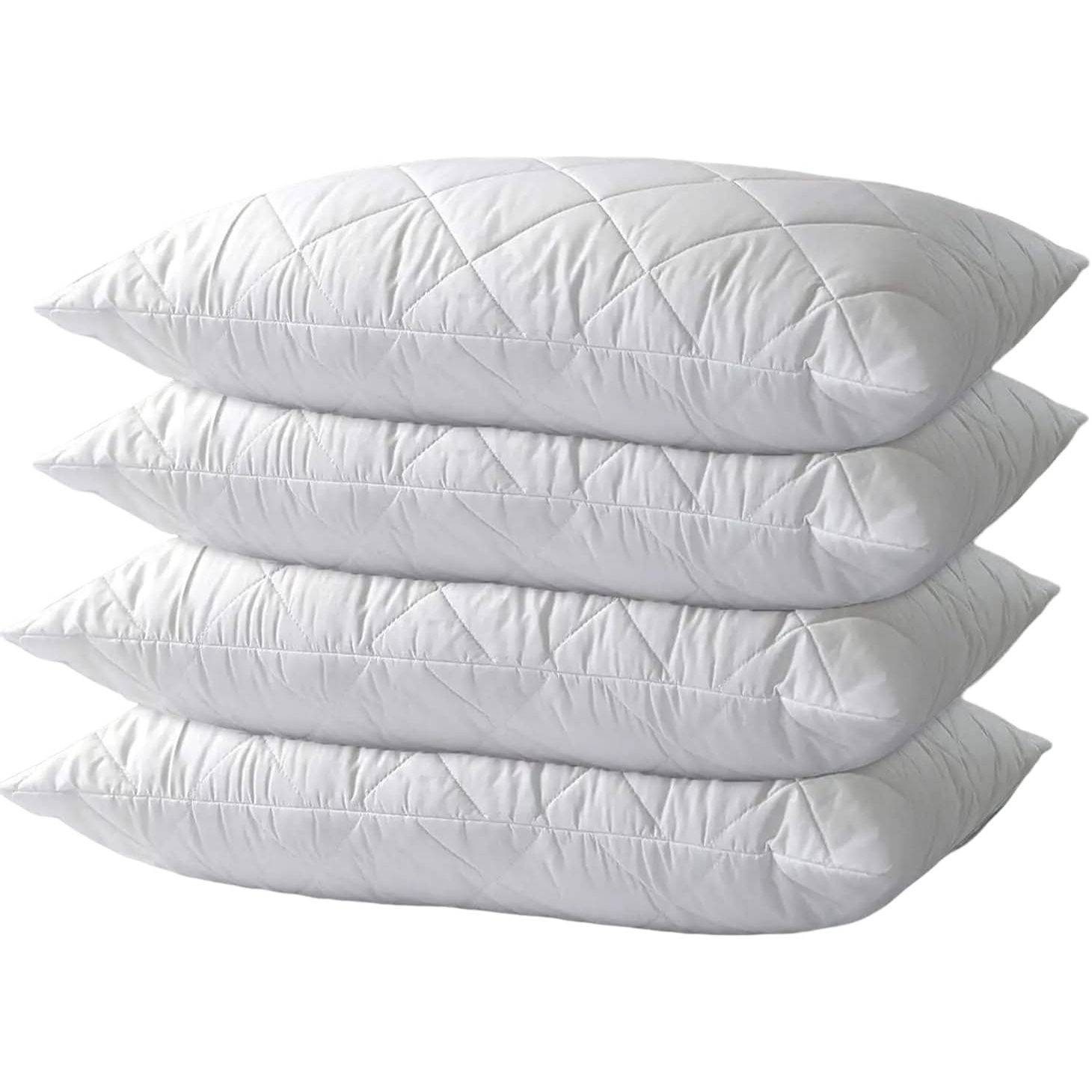 TEMU Luxury Bounce Back Quilted Pillows Breathable Super Support Pillow Antiallergic Hollowfiber Pillows