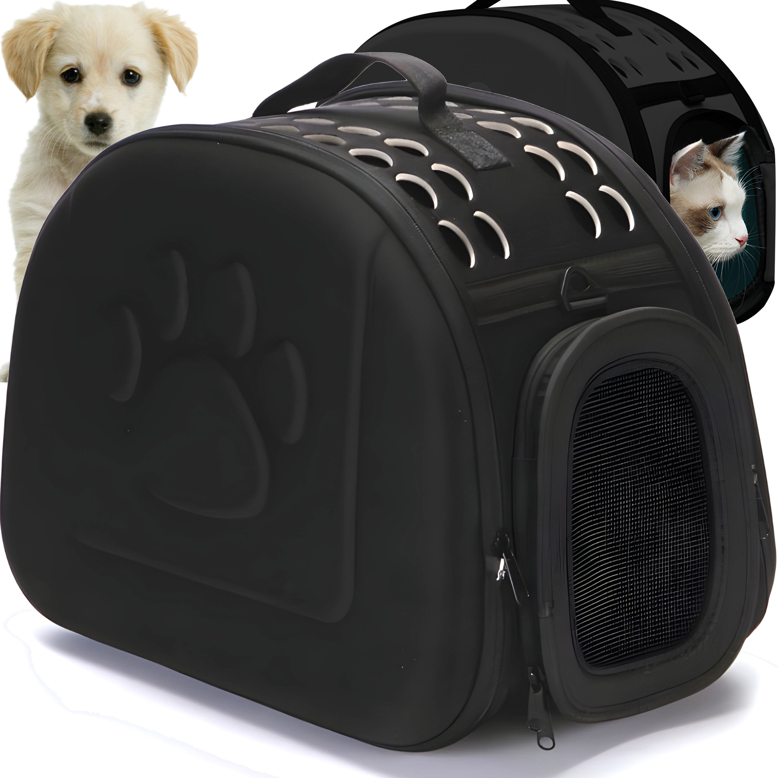 E-shop Animal Transporter Retoo , Hund- oder Katzentasche, Reisekäfig für Welpen, Träger für Kleintiere, Leichtbauweise, Bequemer Transport, Geeignet