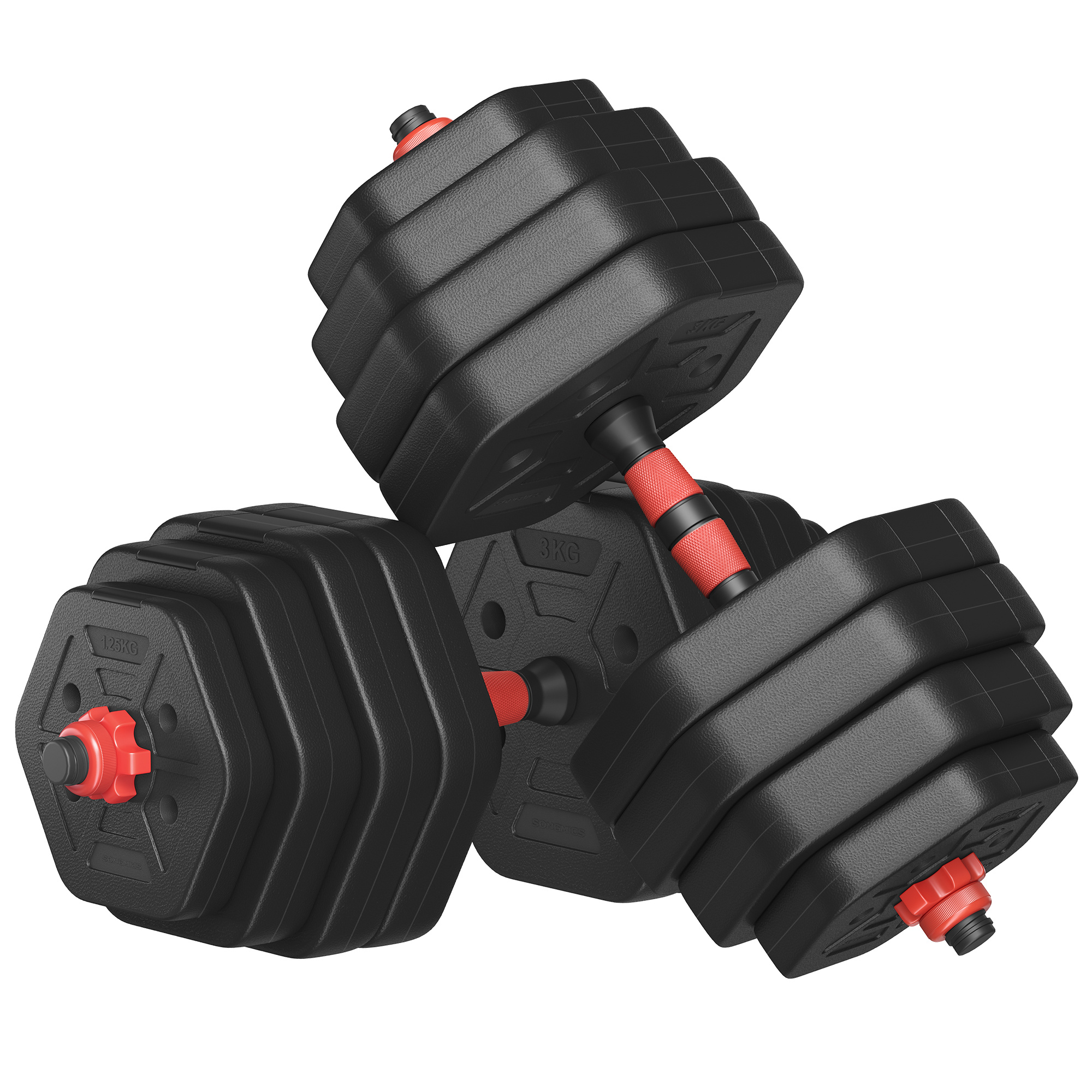 E-shop Hantelset, Hanteln mit Verbindungsstange, Hexagon, Kurzhantelset, 30 kg,40kg, für Workout, Fitnesstraining, Gewichtheben für Zuhause,
