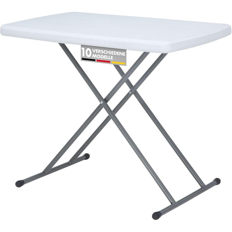 Camping Table – Height-adjustable Folding Table 75.5 × 49 Cm – Outdoor Table, Foldable And Weather-resistant – For Garden, Balcony, Camping, .