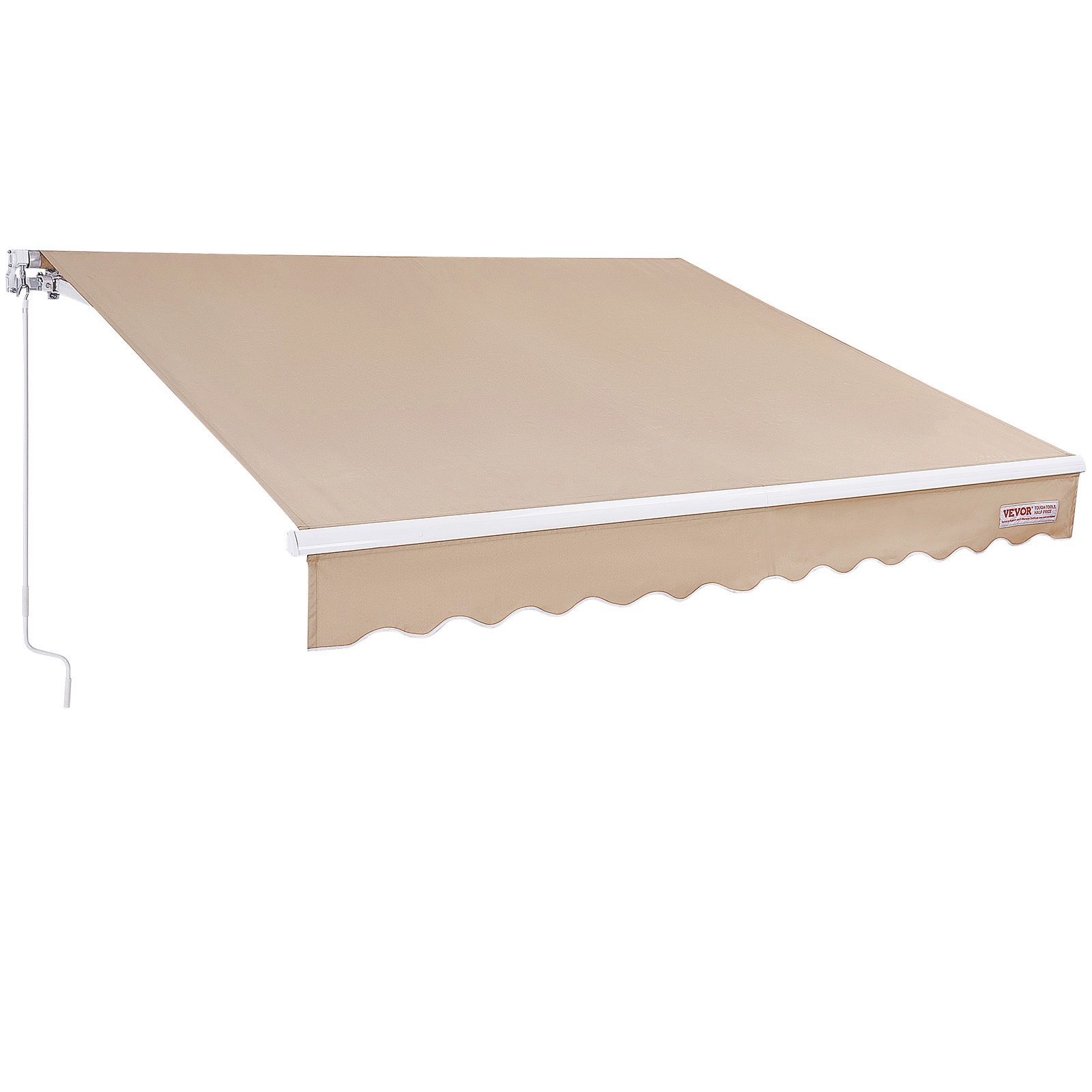TEMU Vevor Manual Retractable Awning, 8 X 7 Ft Outdoor Patio Awning Retractable Sun Shade, Polyester Patio Door Window Awning Sunshade Shelter With