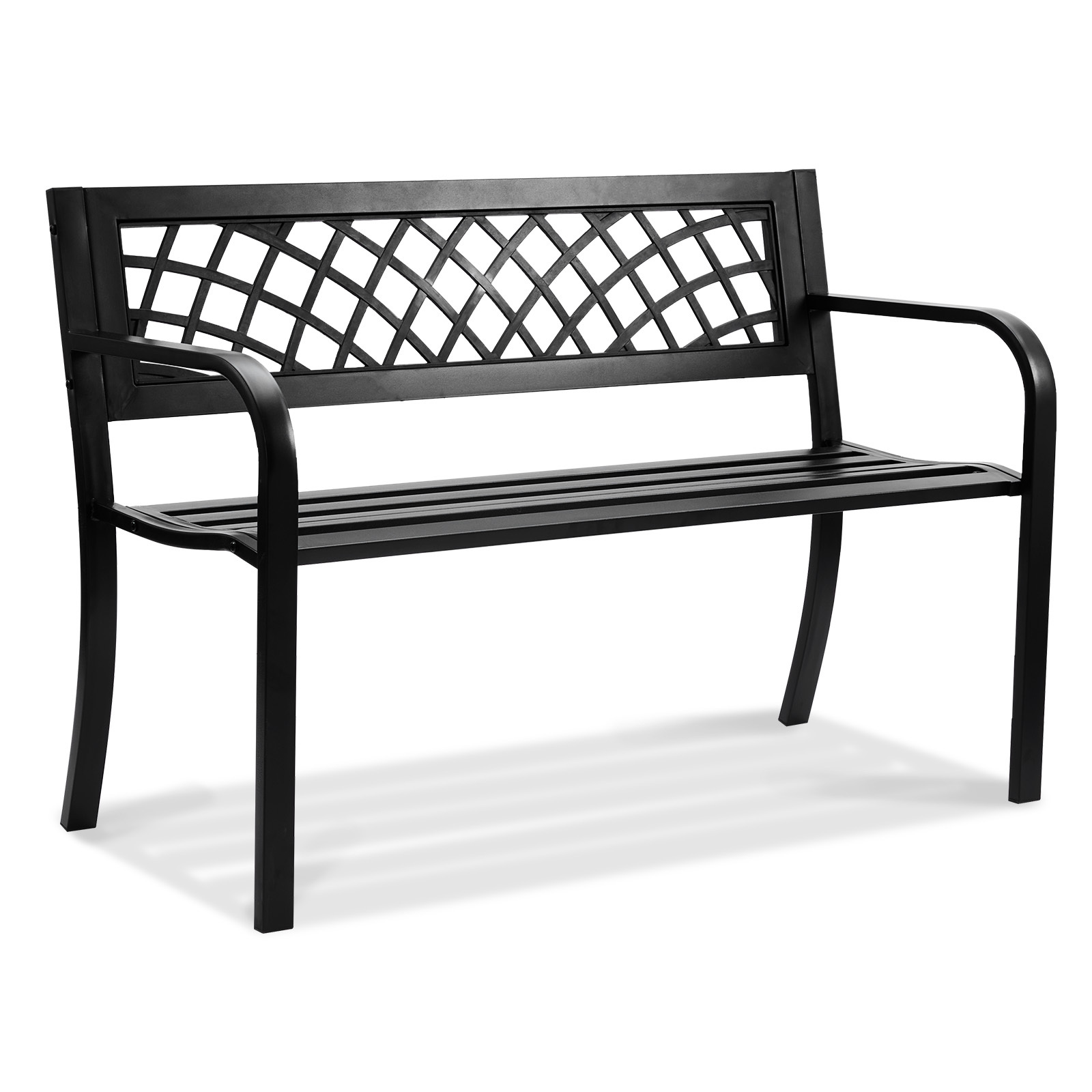 Vevor Outdoor Bench, 46 Inches Metal Garden Bench For Outdoors, 480 Lbs Load Capacity Bench, Outdoor Bench With Backrest And Armrests, Patio Bench For Garden, Park, Yard, Front Porch