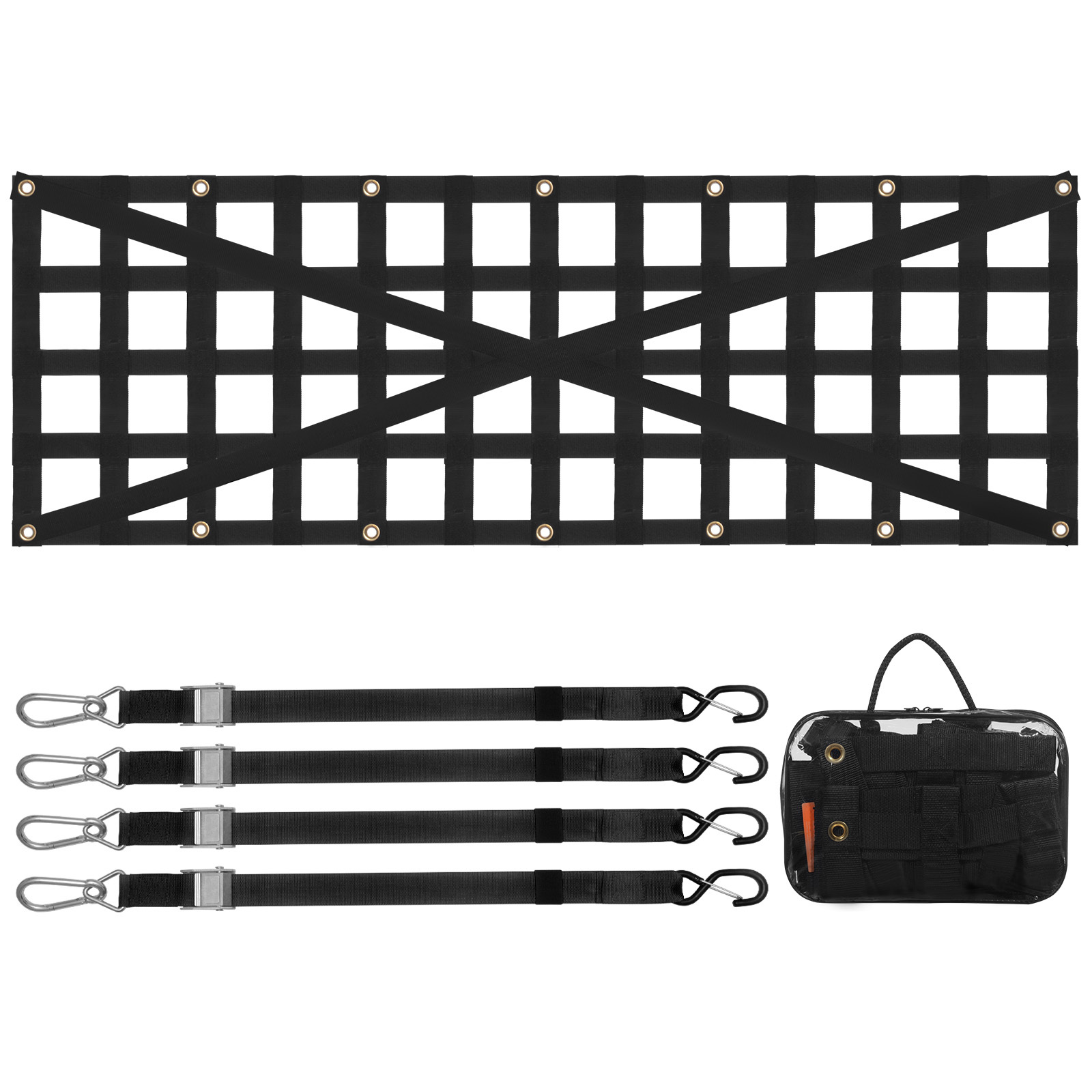 Vevor Tailgate Net Pickup Truck Tailgate Net 54" X 18" Adjustable Cross Design
