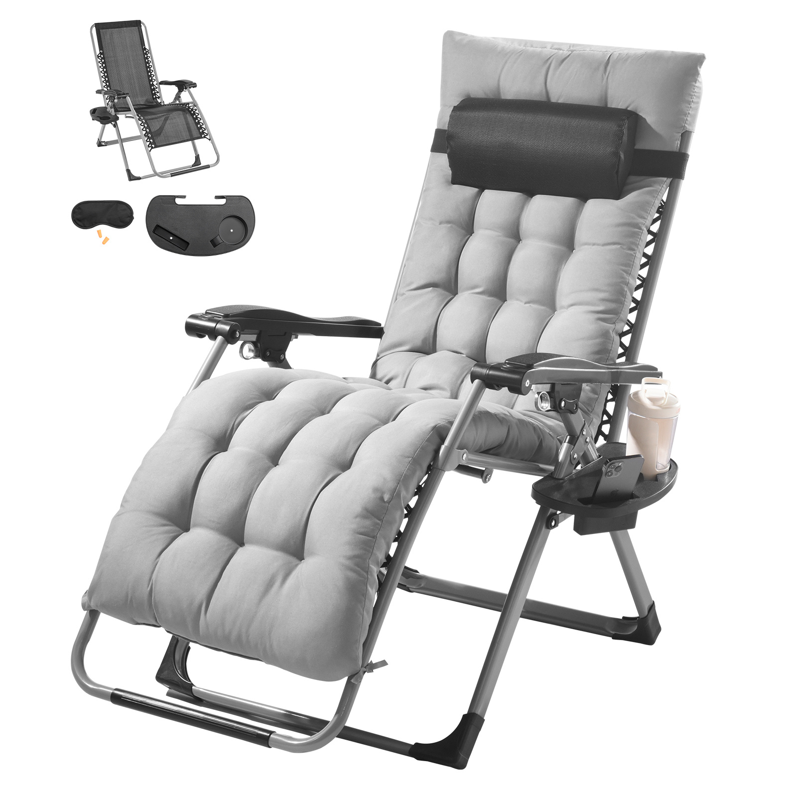 Image of Vevor 0 Gravity Chair 26" 0 Gravity Recliner Lounge Chair Indoor & Outdoor