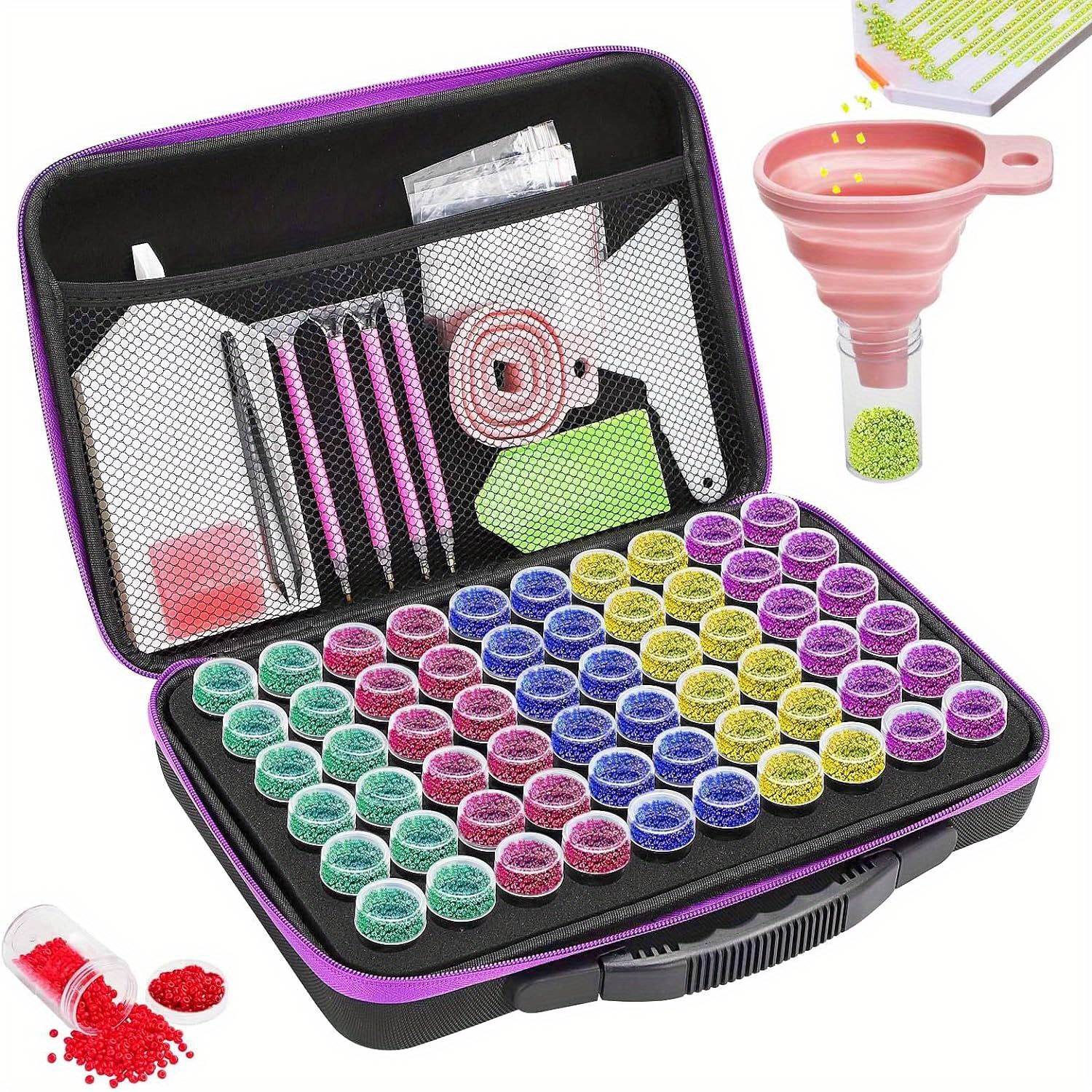 E-shop 60 Stück Diamond Painting Aufbewahrungsbox,5D Diamond Painting Zubehör Boxen Aufbewahrungsbox Diamant Stickerei Sortierbox DIY Zubehör Set