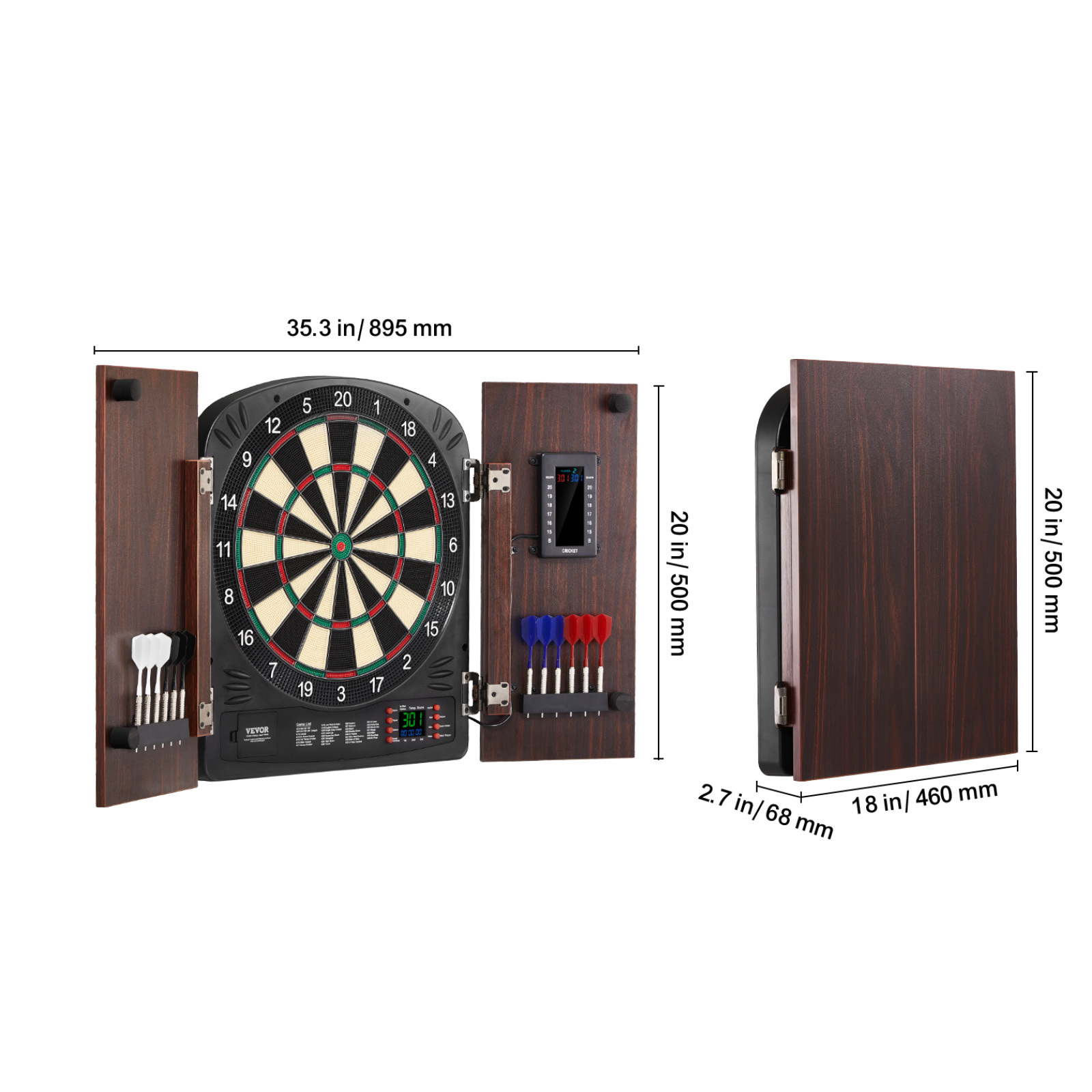 VEVOR Dartboard and Cabinet Set Complete with All Accessories Easy Assembly