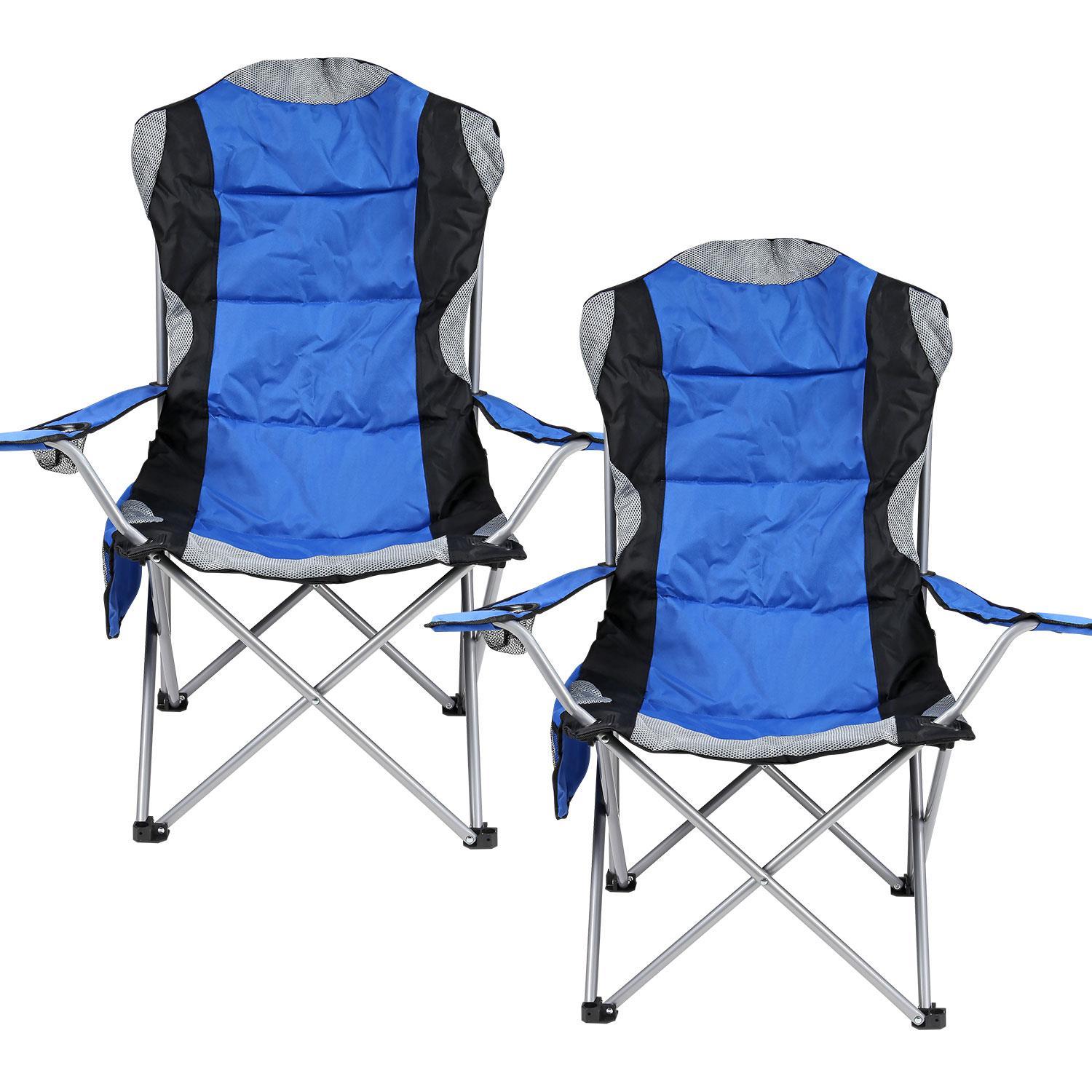 TEMU Set Of 2 Folding Camp Chairs With Cup Holder, Mesh Pocket, Carry Bag, Durable And Lightweight Design, Portable Outdoor Folding Chairs For