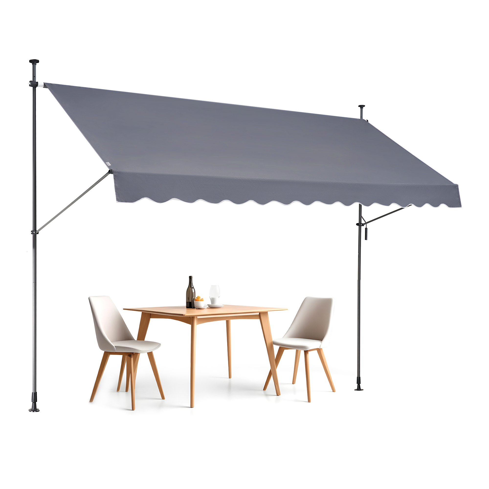 Vevor 138x47" Patio Awning Retractable Awning Sunshade Shelter With Crank Handle