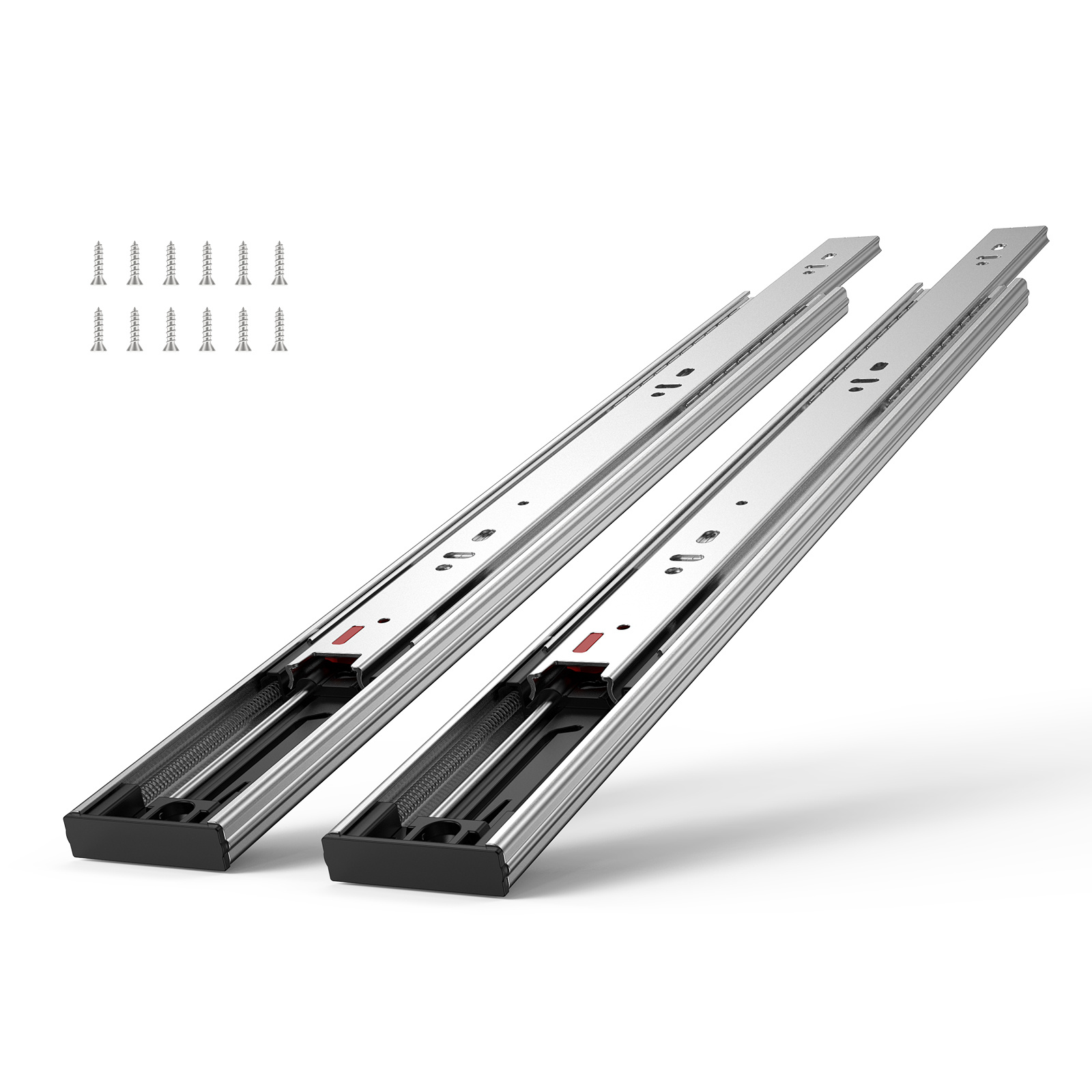 Image of Vevor 10 Pairs Of 16 Inch Drawer Slides Side Mount Rails, Heavy Duty Full Extension Steel Track, Noiseless Guide Glides Cabinet Kitchen Runners With Ball Bearing, 100 Lbs Load Capacity