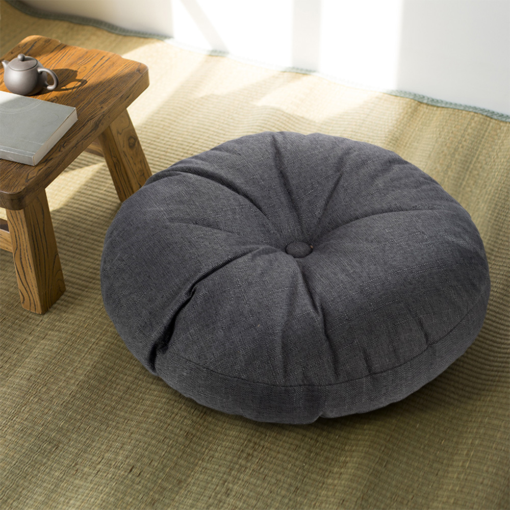 TEMU 1pc 15cm Thickened Floor Cushion Seat - Japanese Tatami-, Round Shape, & Comfy For Meditation, Zen Practices, Home Decoration. Ideal For Living
