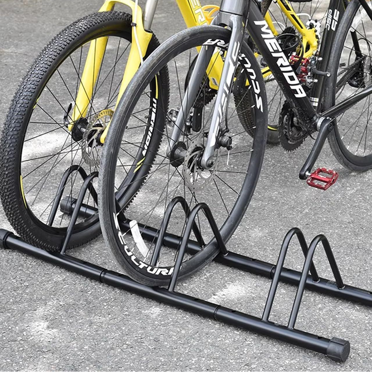 TEMU Universal Adjustable Bike Rack Stand For Road, Mountain, E-bikes & Fat Tire Bicycles – Heavy-duty Floor Holder For 3–12cm Tires – Space-saving
