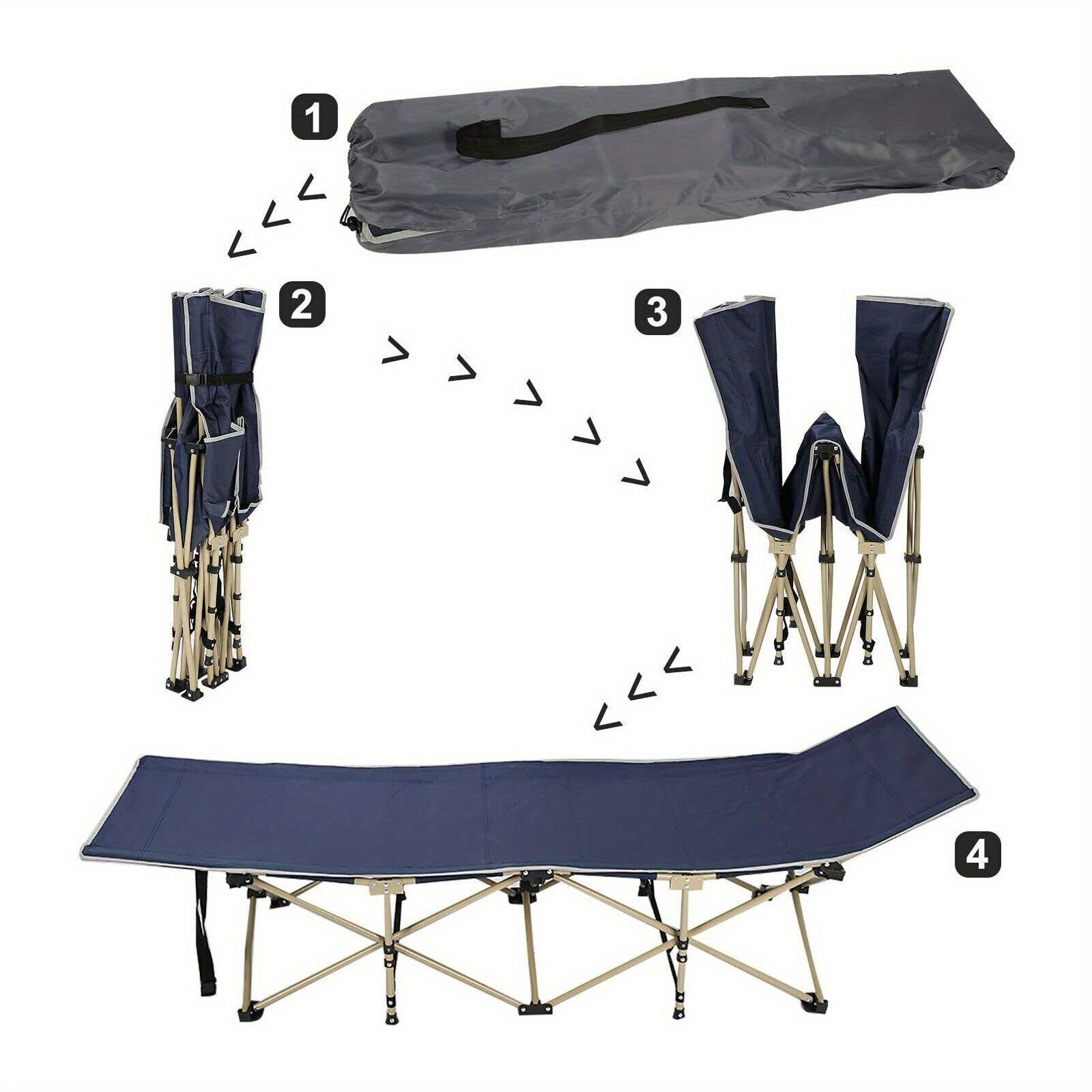 TEMU 190cm Load Capacity 250 Kg Folding Camp Bed Heavy Duty Camp Bed For Outdoor Sleeping Hiking Travel Only Outdoor