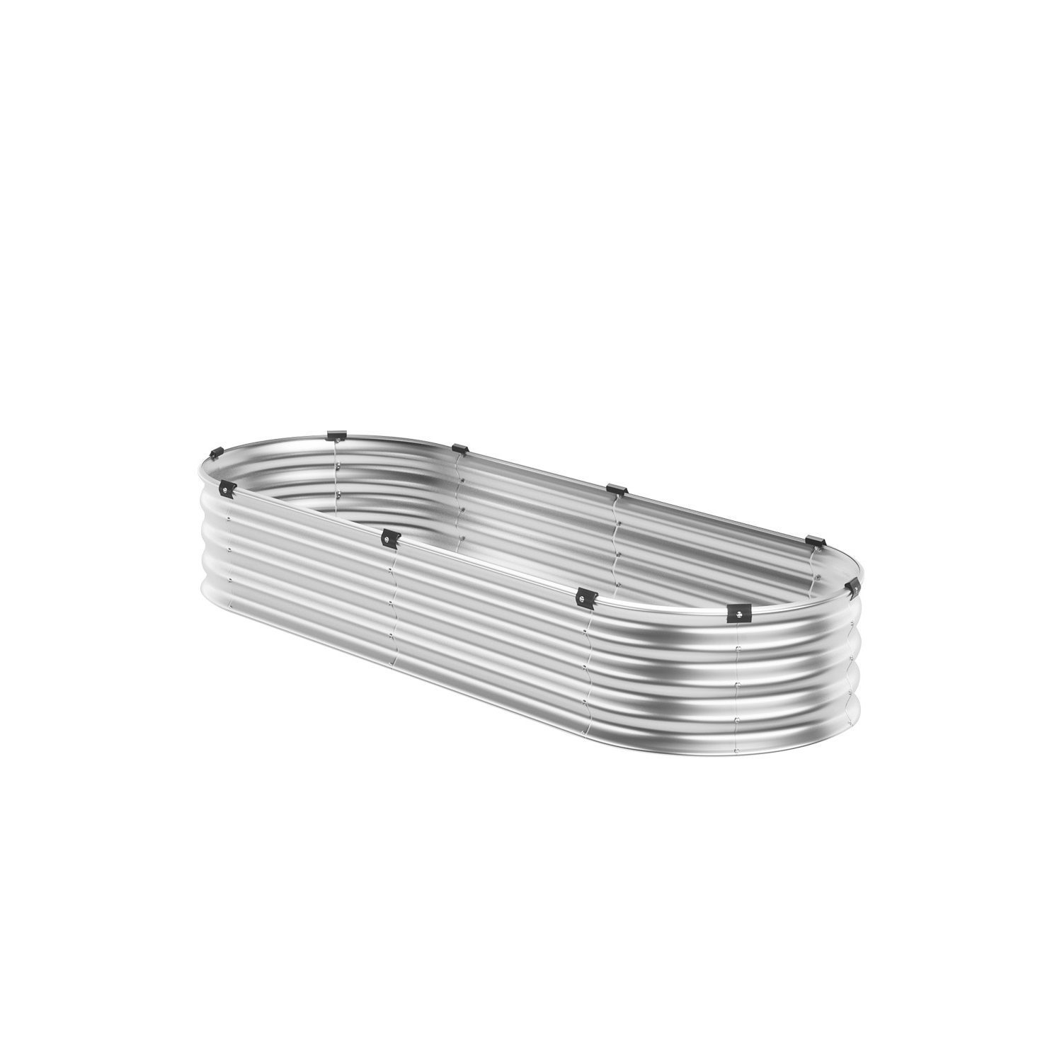 Image of Vevor Metal Raised Garden Bed 4x2x1 Ft Outdoor Galvanized Planter Box Silver
