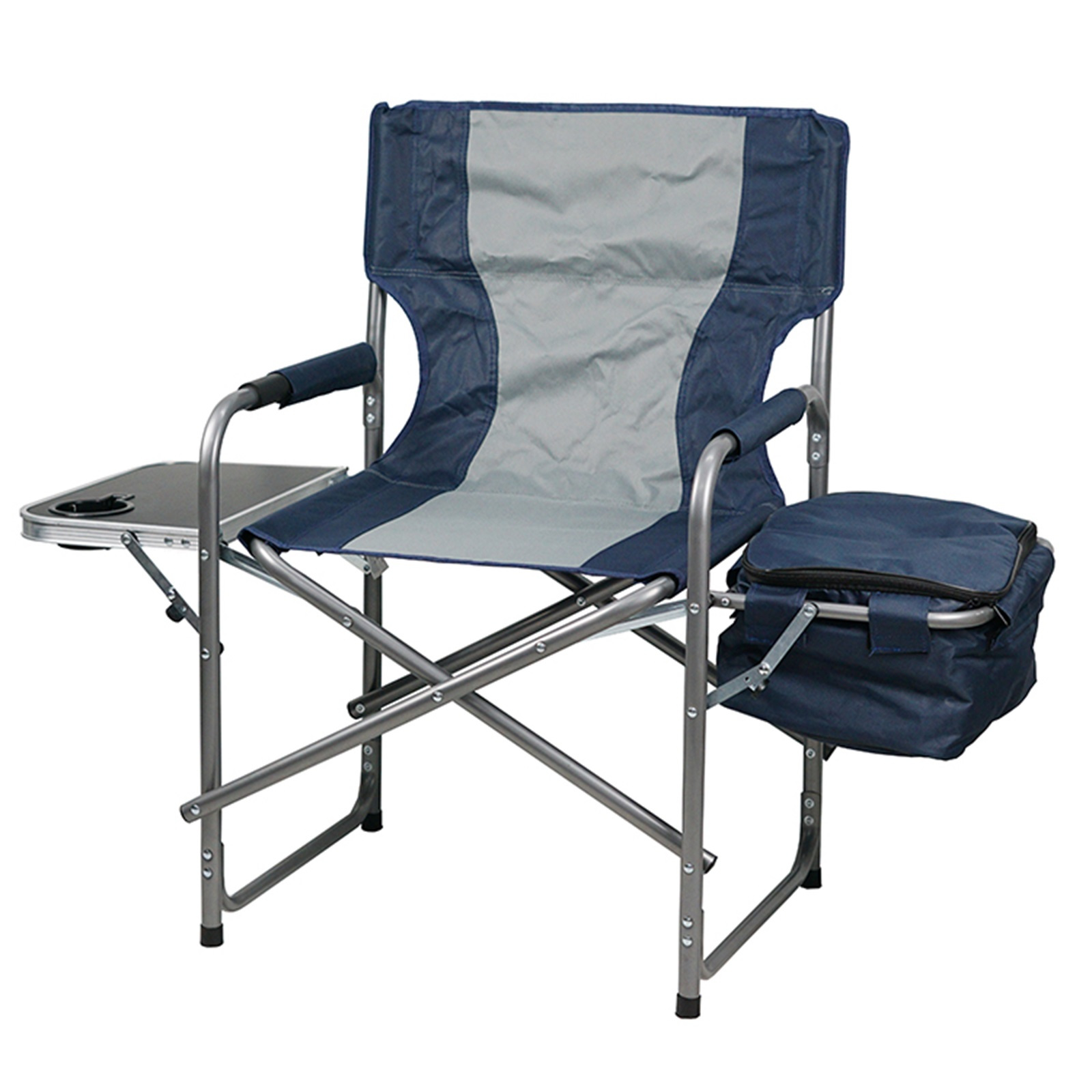 Gr8 Garden Folding Directors Camping Chair Portable Seat With Side Table Storage Cooler Bag