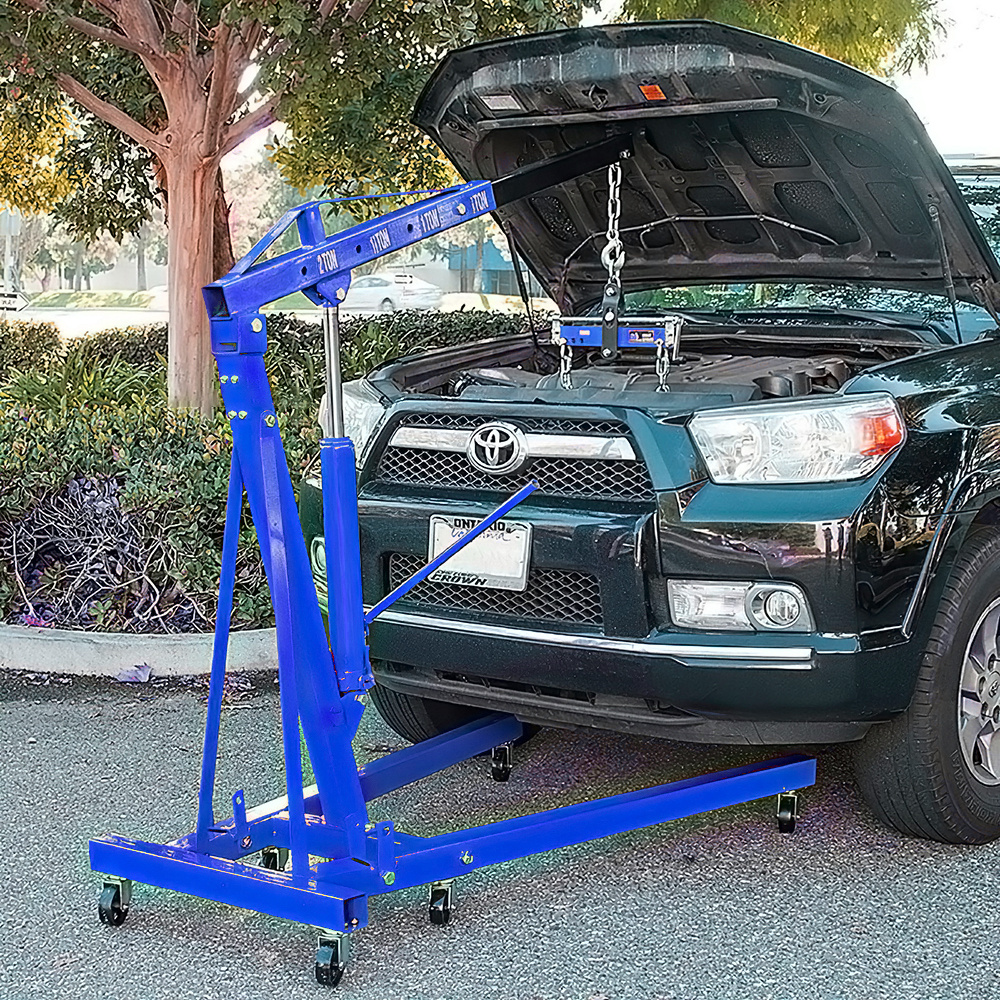 2 Ton Engine Lifting Frame - Folding Engine Crane - Blue