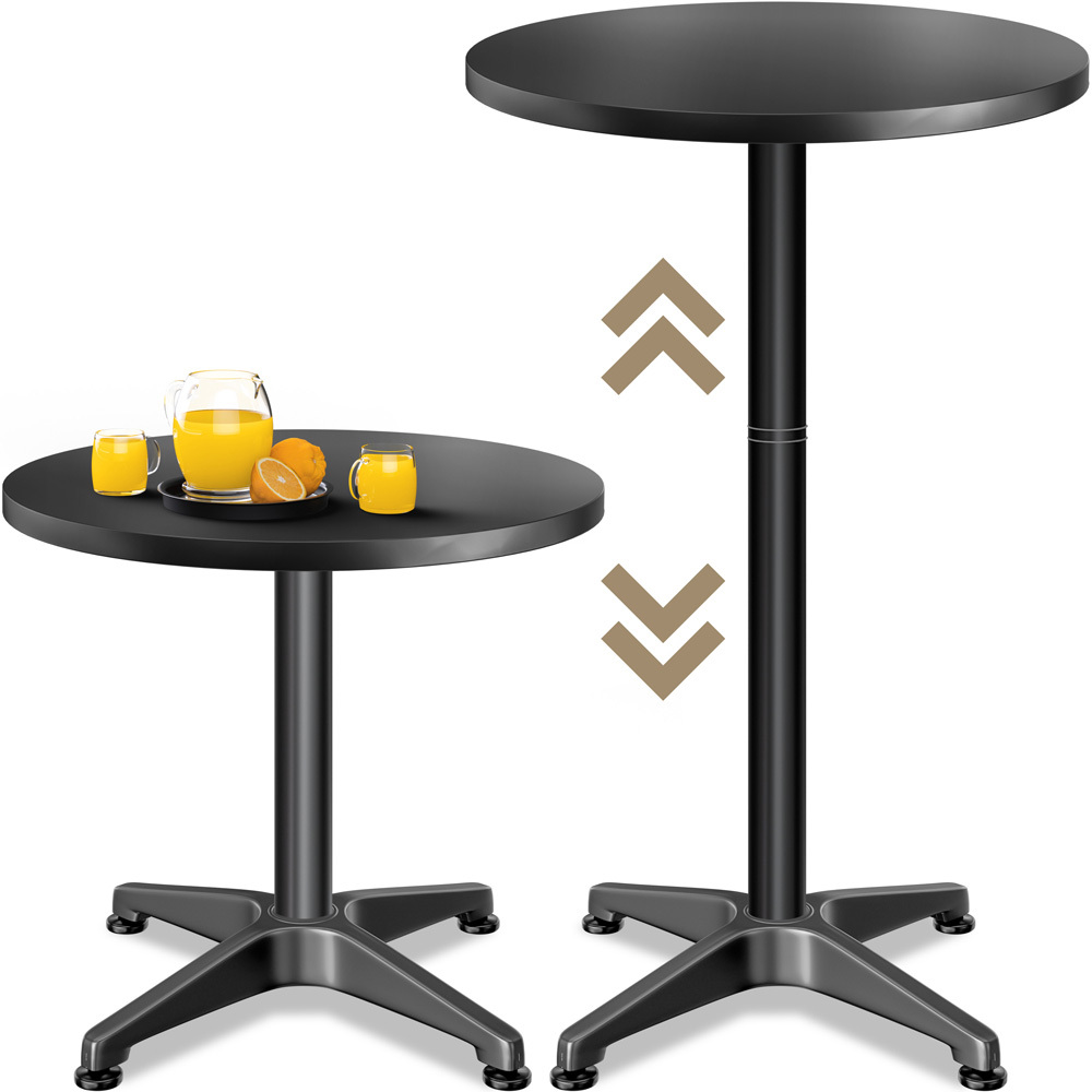 TEMU CASARIA® Table sur Pied Réglable en Hauteur 2En1 70 Cm / 115 Cm Haut en Aluminium Ø 60 Cm Ronde Résistante aux Intempéries Extérieur Intérieur