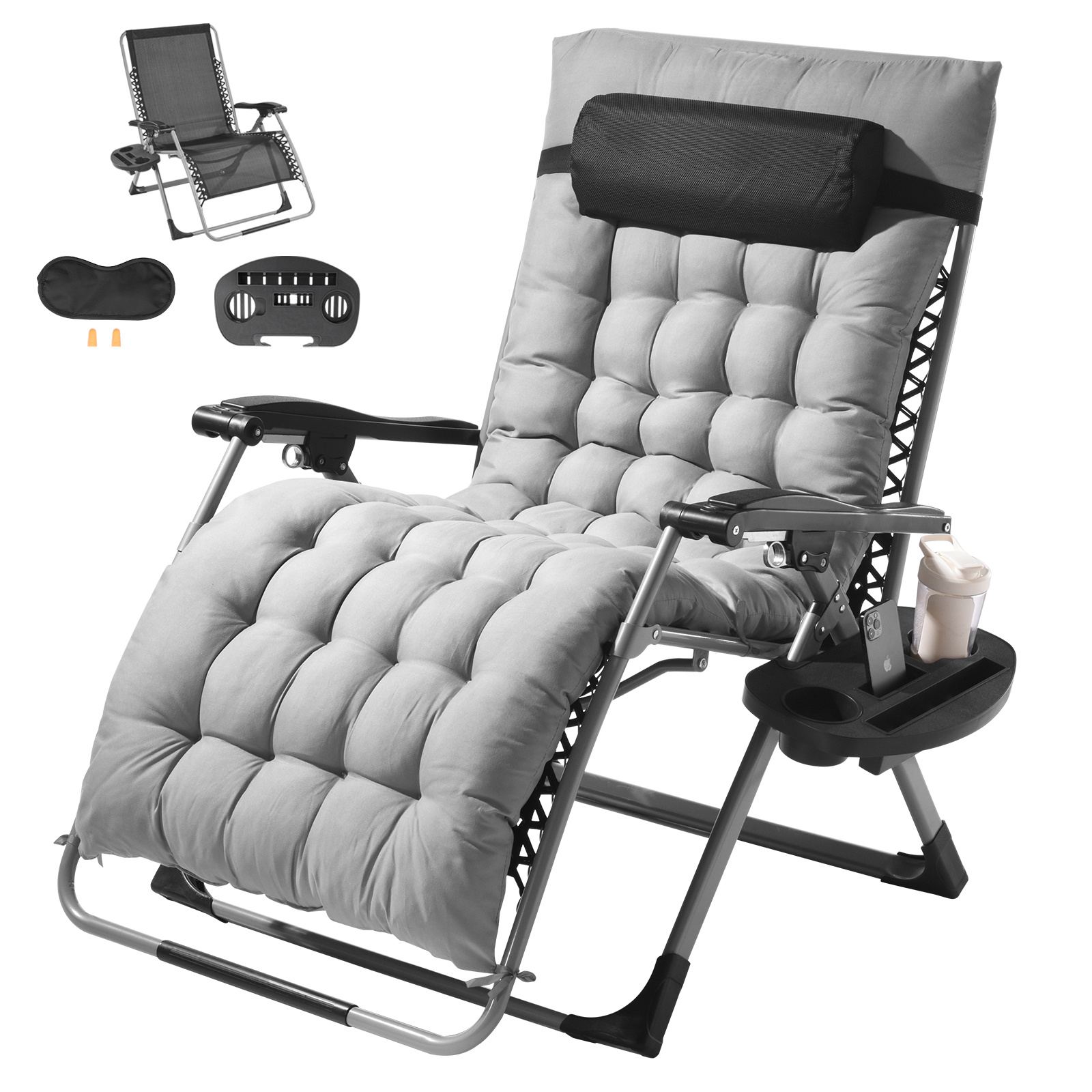 Vevor 0 Gravity Chair 33" 0 Gravity Recliner Lounge Chair Indoor & Outdoor