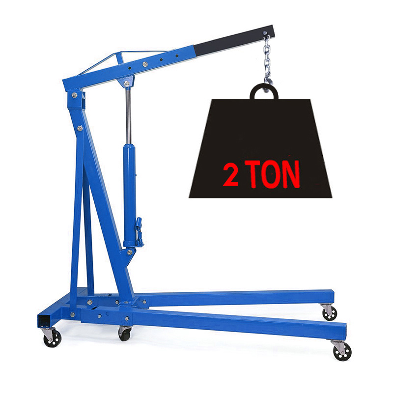 2 Ton Engine Lifting Frame - Folding Engine Crane - Blue