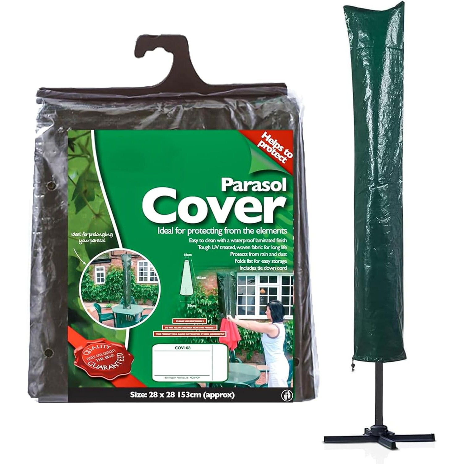 waterproof garden parasol cover heavy duty uv dust resistant umbrella cover with drawstring zip fastening all weather protection for outdoor parasols 18x28x153cm