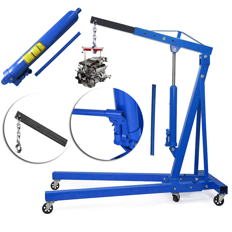 2 Ton Engine Lifting Frame - Folding Engine Crane - Blue