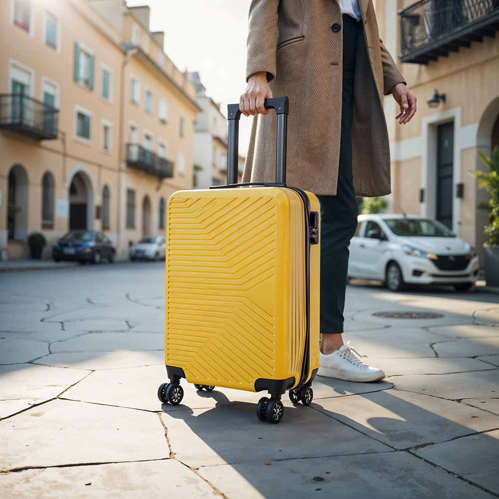TEMU 20" Travel Suitcase Lightweight 4 Wheel Spinner Hard Shell Abs Luggage Hold Check Case, Carry-on Luggage, Cabin Luggage