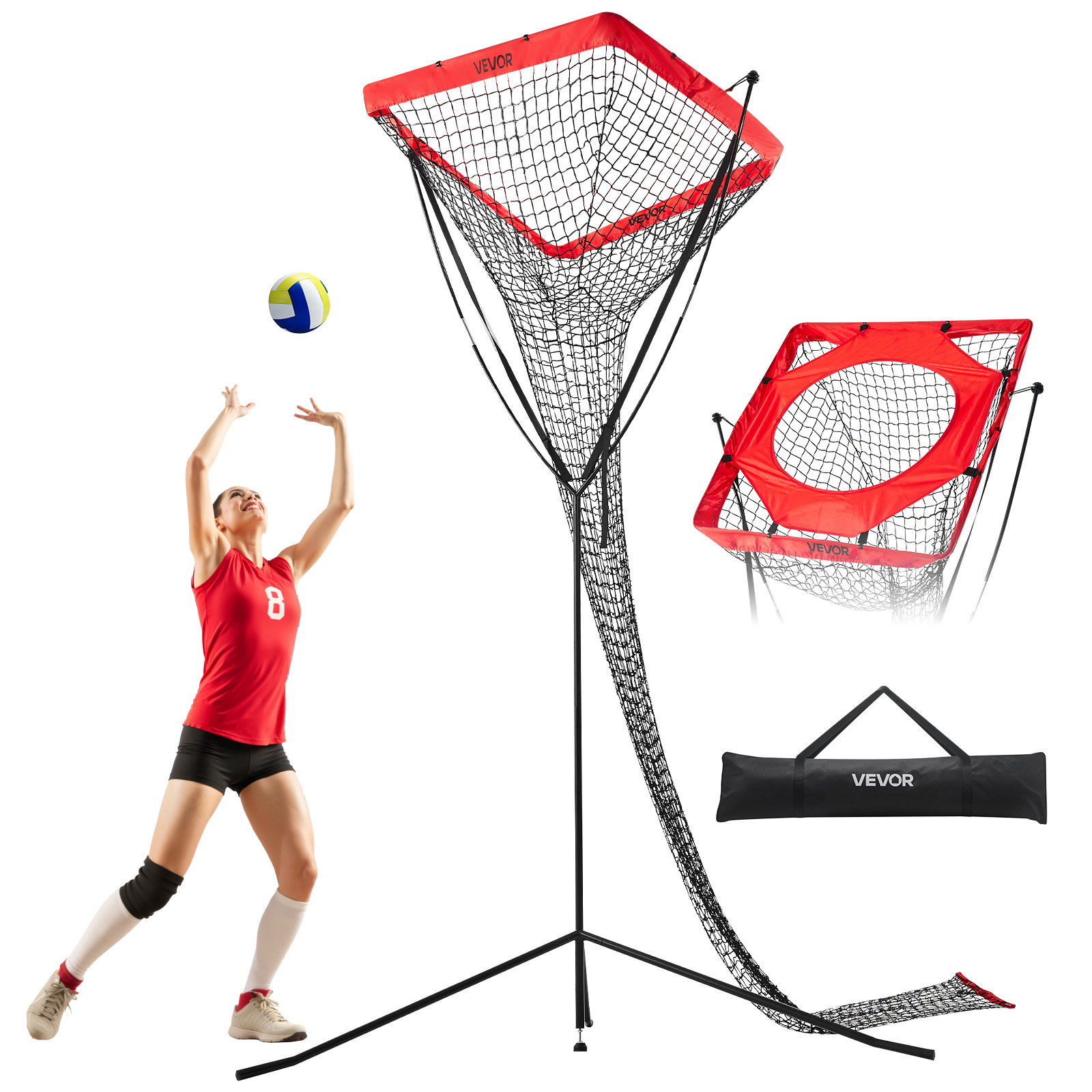 Vevor Volleyball Setter Training Equipment Trainer Net Angle Height Adjustable