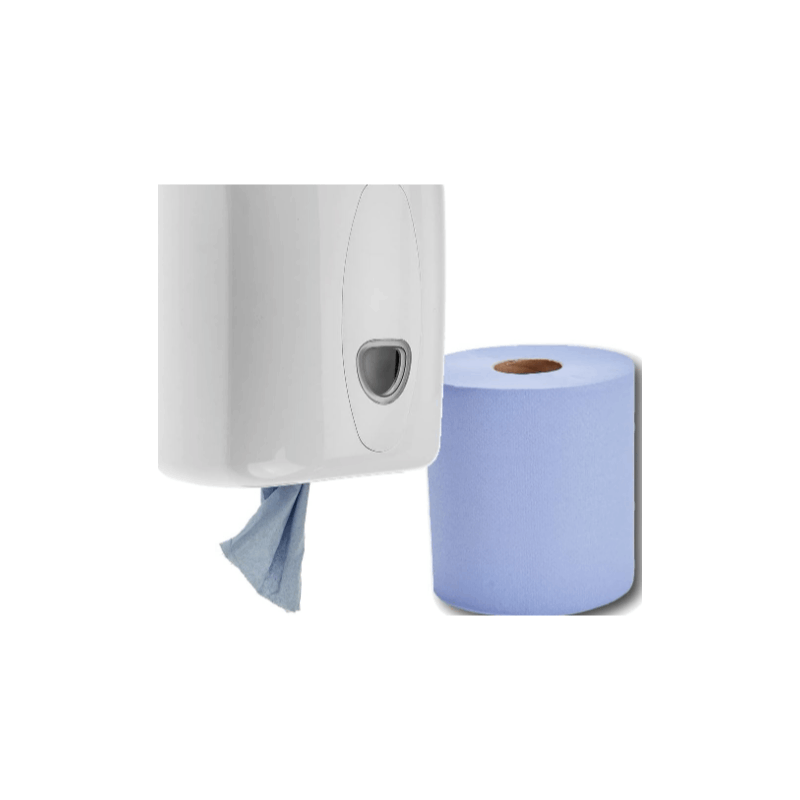 TEMU Wall Dispenser With 1 Durable Blue Roll – Easy, Hygienic Dispensing Solution