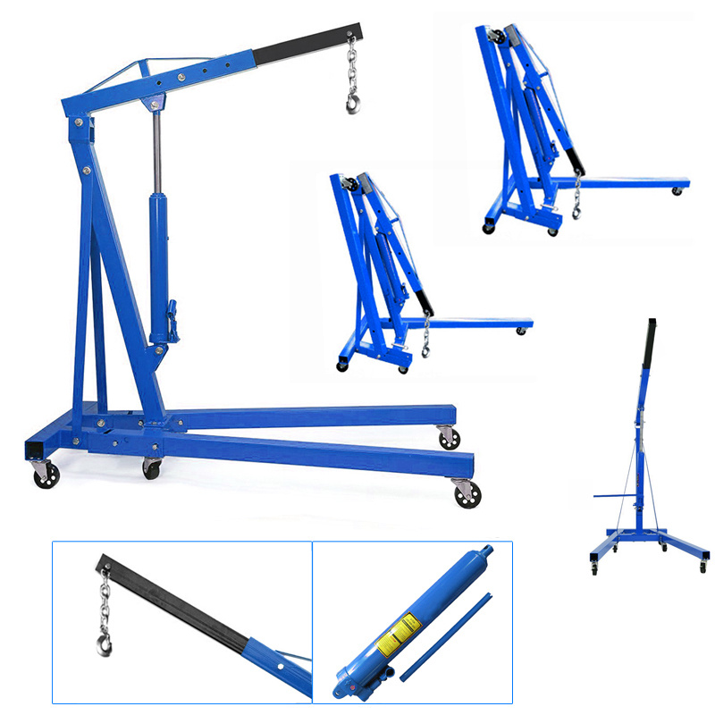 2 Ton Engine Lifting Frame - Folding Engine Crane - Blue