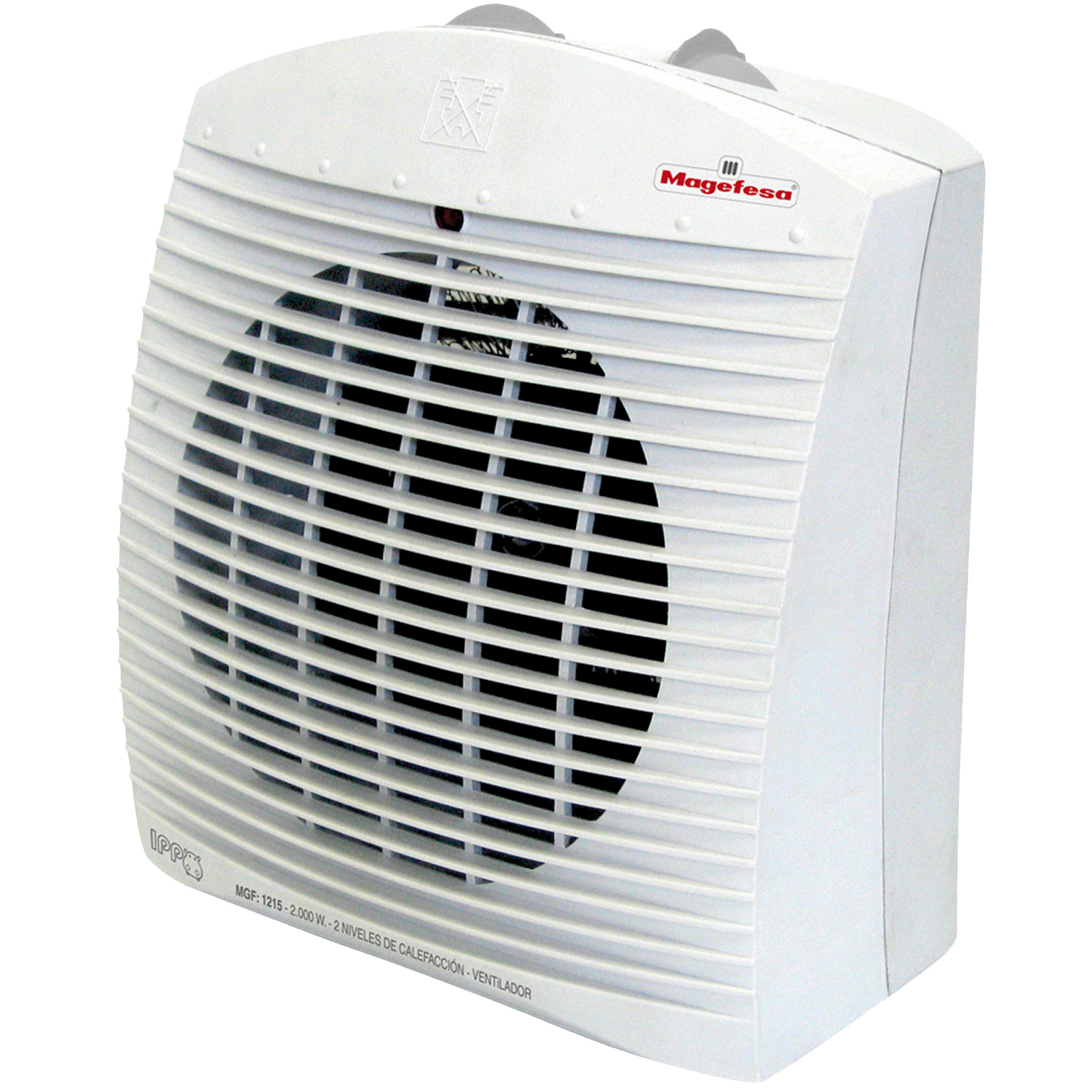 Magefesa Ippo - Electric Thermal Ventilator, 2 Power Levels 1000-2000W, Fan, Wall Mount, Ambient Thermostat, Portable