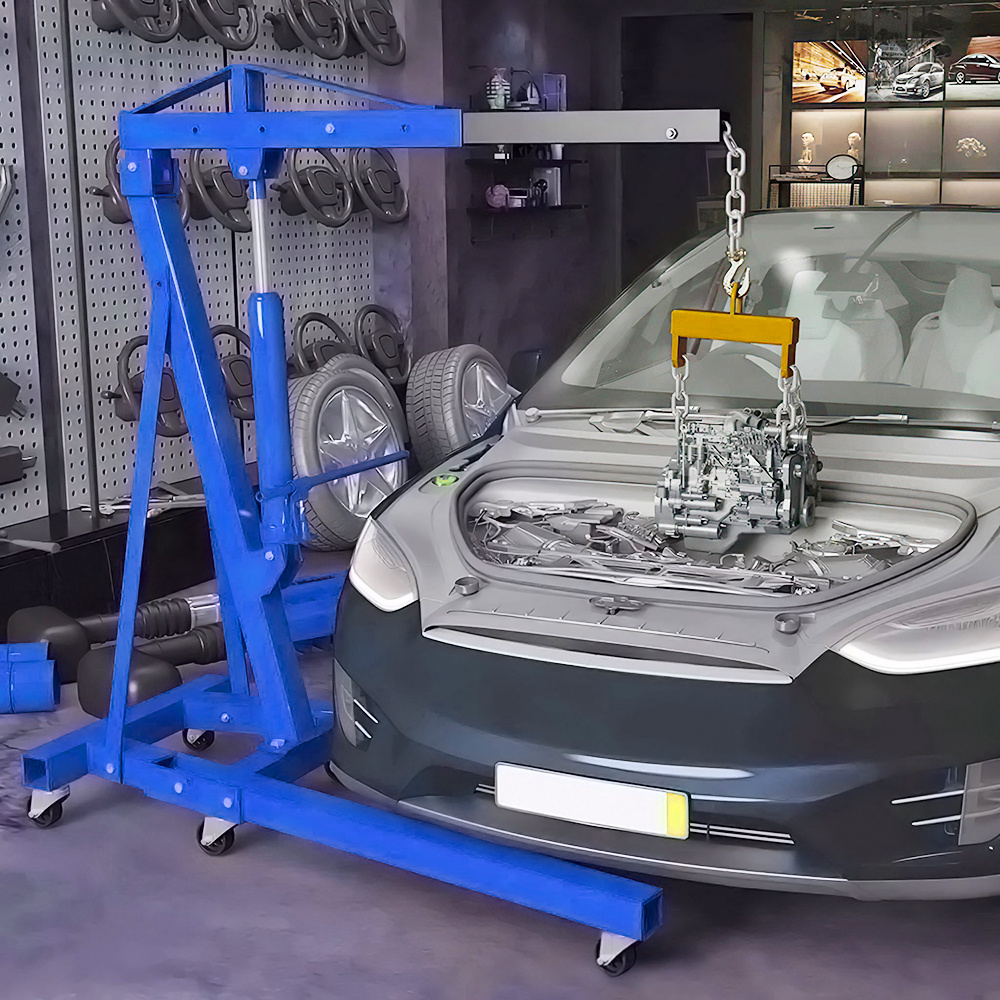 2 Ton Engine Lifting Frame - Folding Engine Crane - Blue