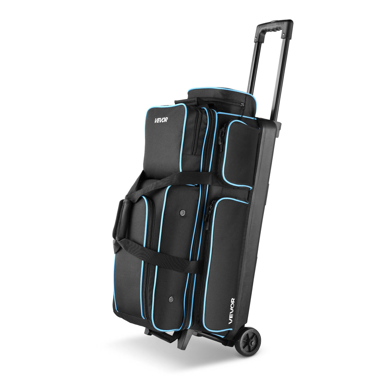 Image of 3 Ball Bowling Bag With Wheels Double Roller Bowling Bag With Shoe Compartment
