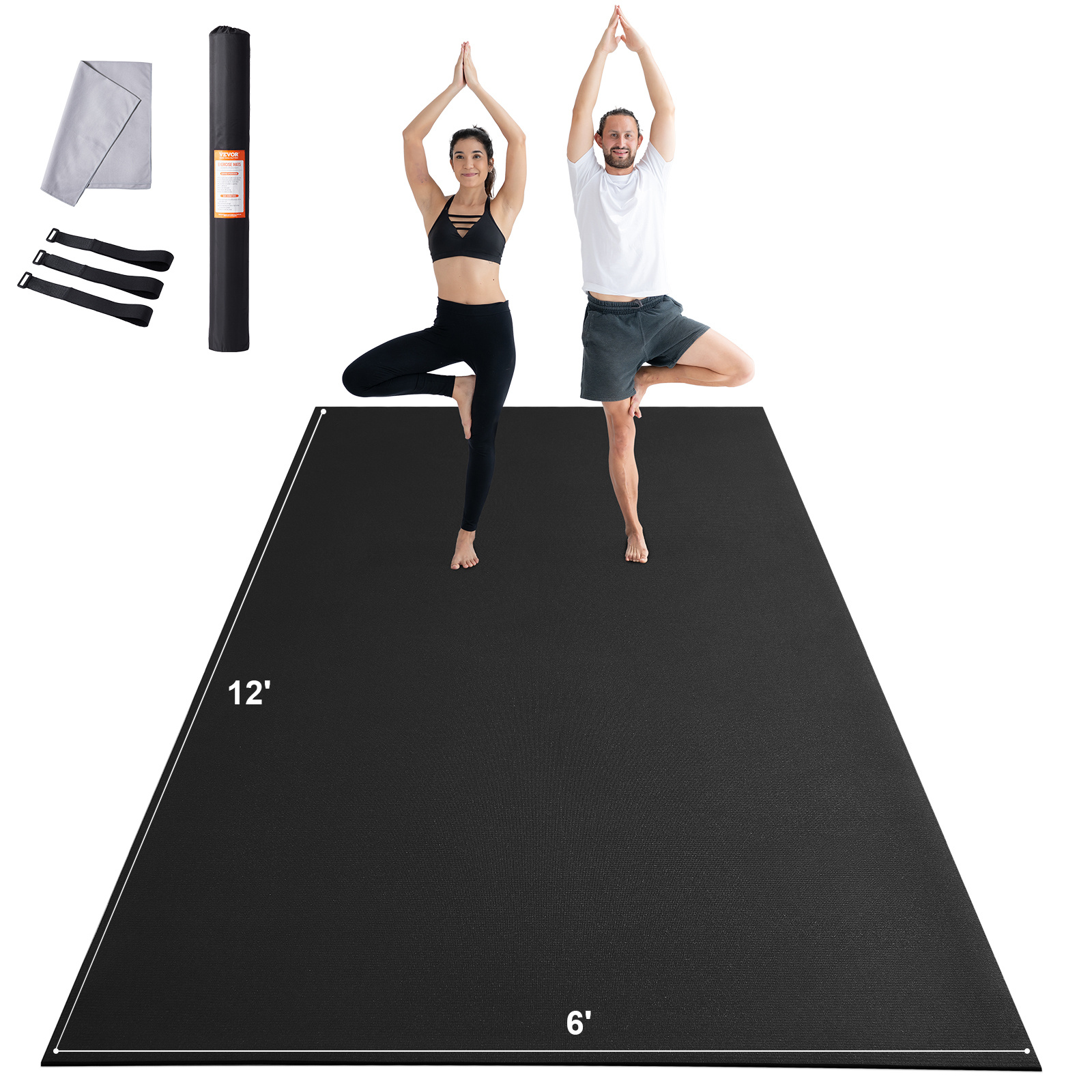 Vevor Exercise Mat Non Slip Yoga Mat Gym Fitness Workout Mat (12x6ft)