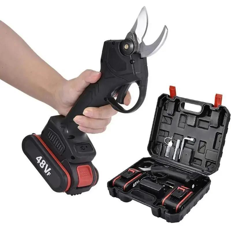 TEMU Pruning Shears For Gardening, With 2 Batteries And Charger, Cut Up To 30 Mm, Electric Pruning Shears For Plants 48v