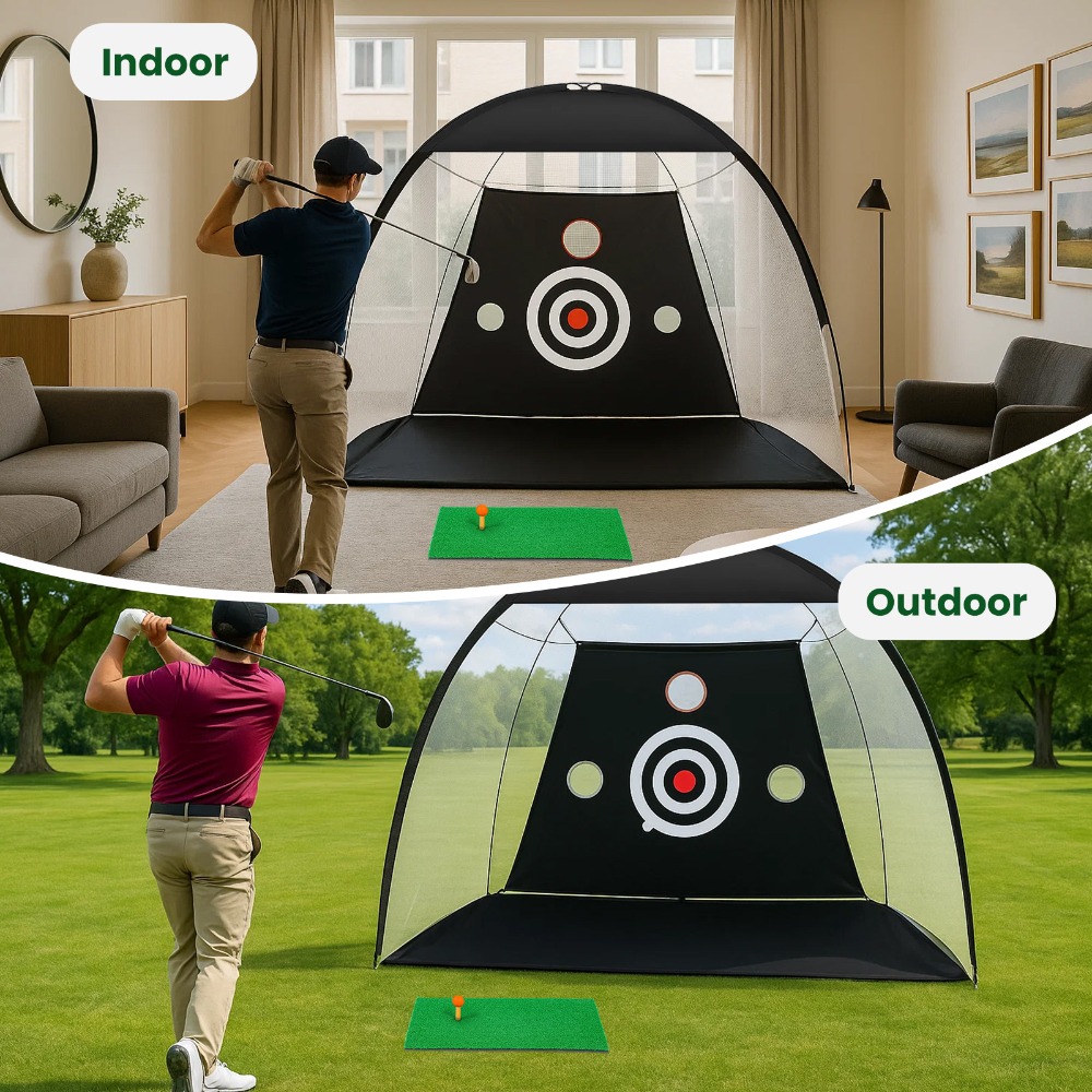golf practice net with hitting mat and balls golf training net golf training aid set for indoor outdoor backyard driving chipping