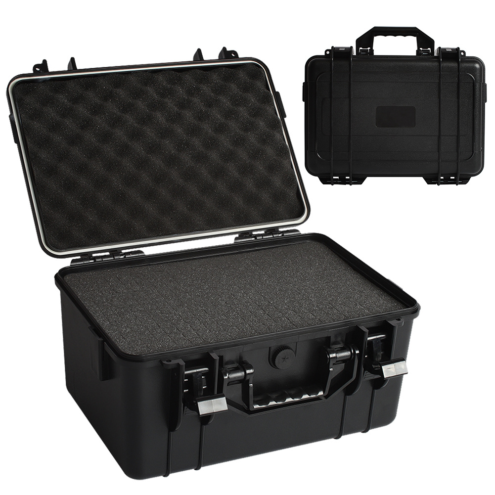 TEMU Black Plastic Storage Box Storage Bin High Capacity Box Portable Tool Box Camera Hard Case, 27cm*23cm*10cm