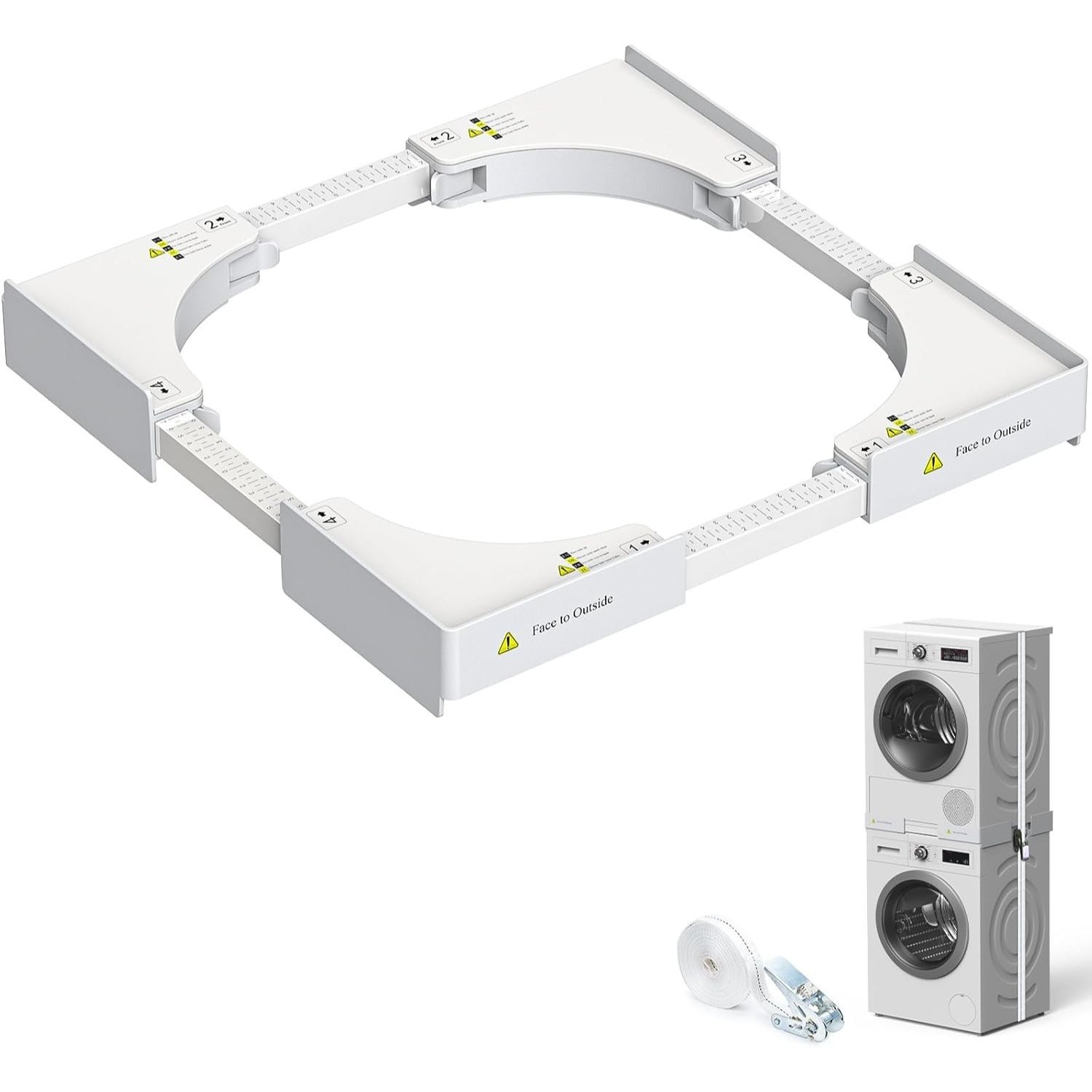 Universal Adapter Frame For Washer And Dryer, Connecting Frame For Washer And Dryer, Adjustable Size (46–71 Cm)