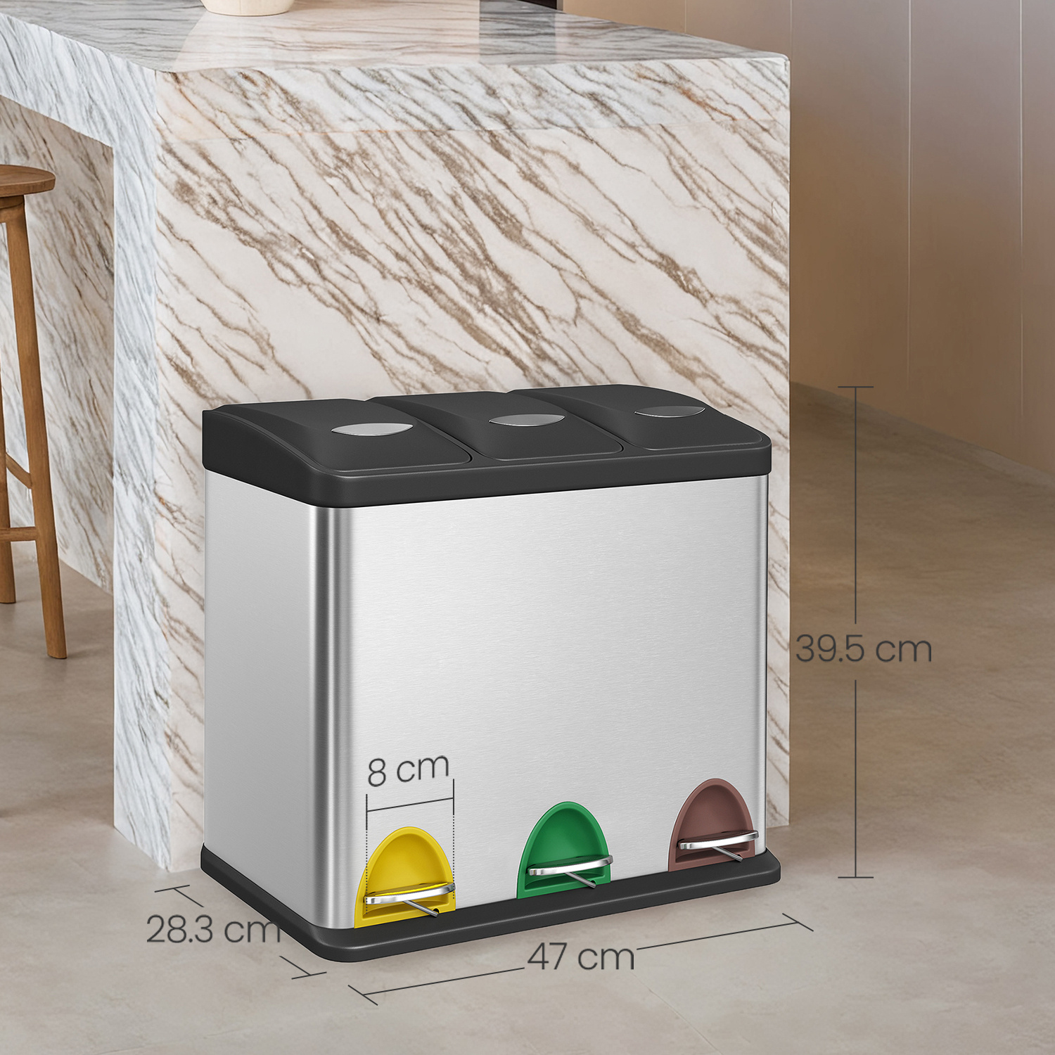 Pattumiera pieghevole da cucina sospesa da 2,4 galloni, pattumiera