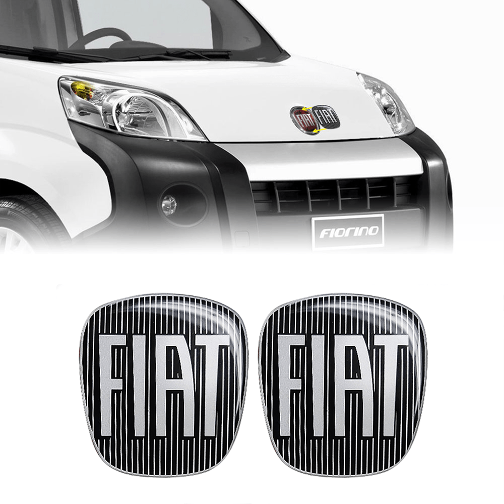 3d Replacement Logo Sticker For Fiat , Front + Rear, 2 Pieces, Black