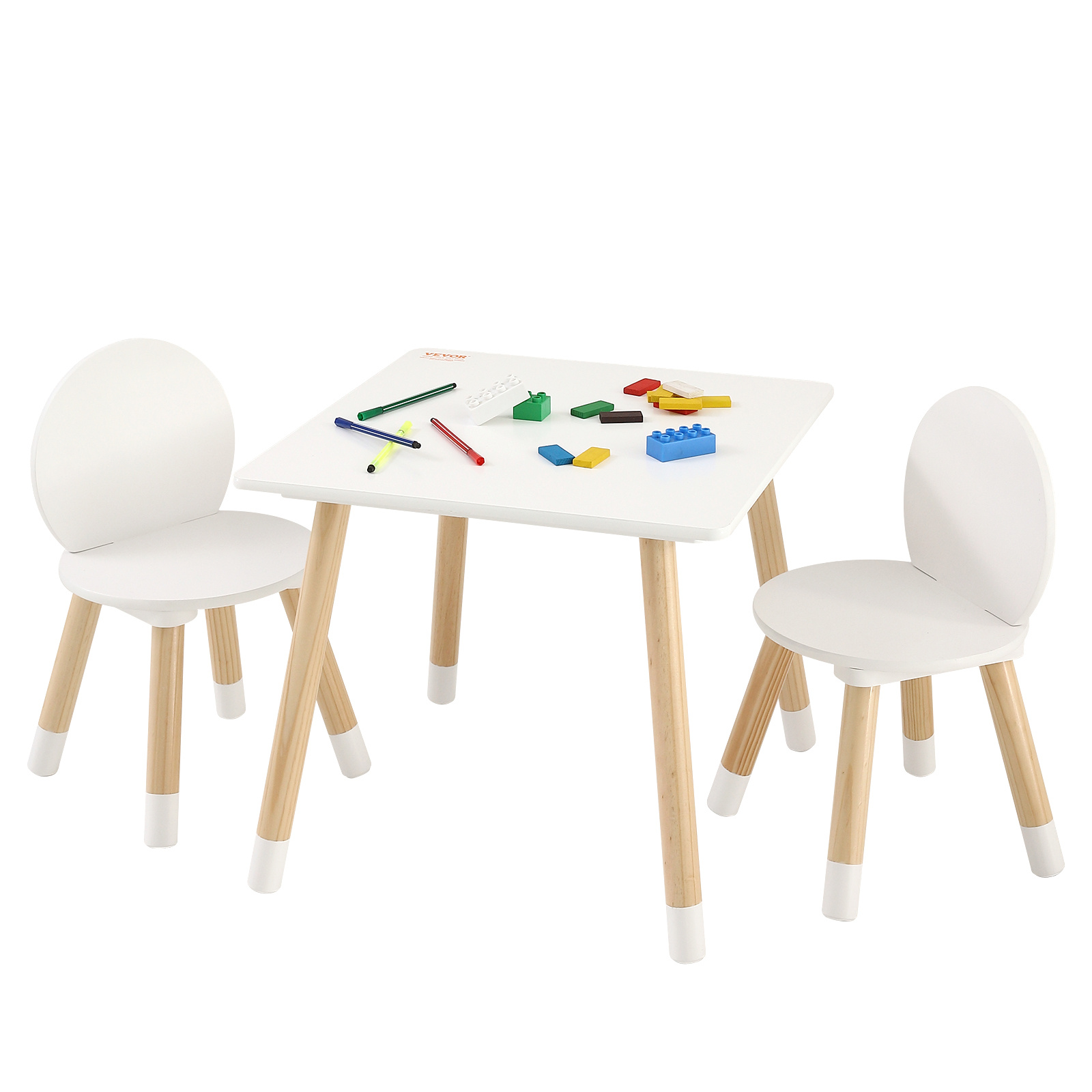 TEMU Vevor Kids Table And 2 Chairs Set, Toddler Table And Chair Set, Children Multi-activity Table For Art, Craft, Reading, Learning