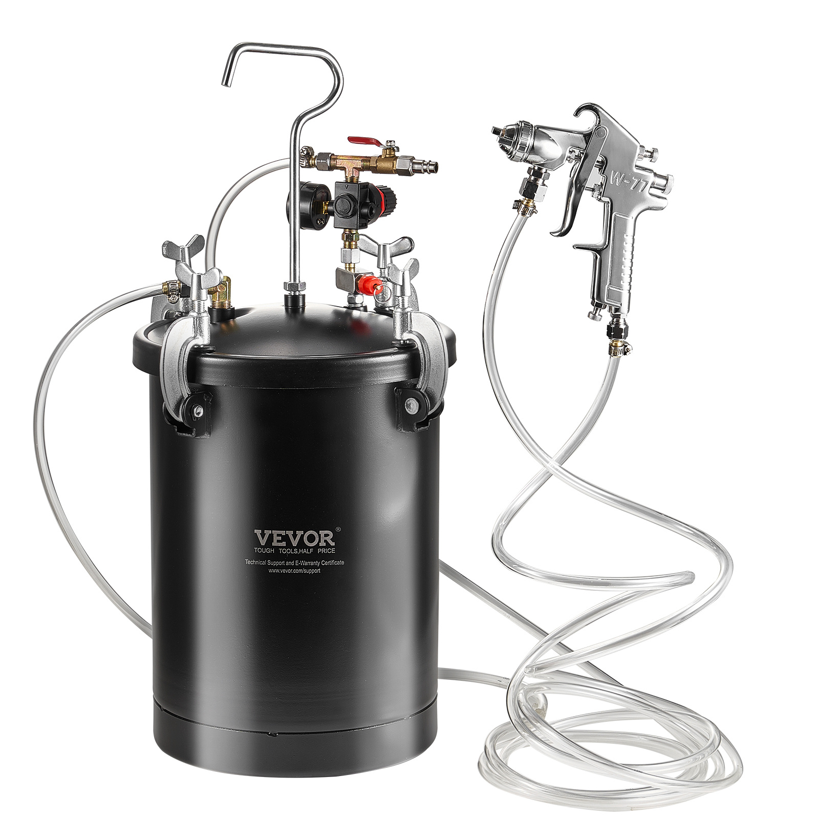 Vevor Spray Paint Pressure Pot Tank 15l/3.75gal Spray Gun Hoses Pressure Gauge