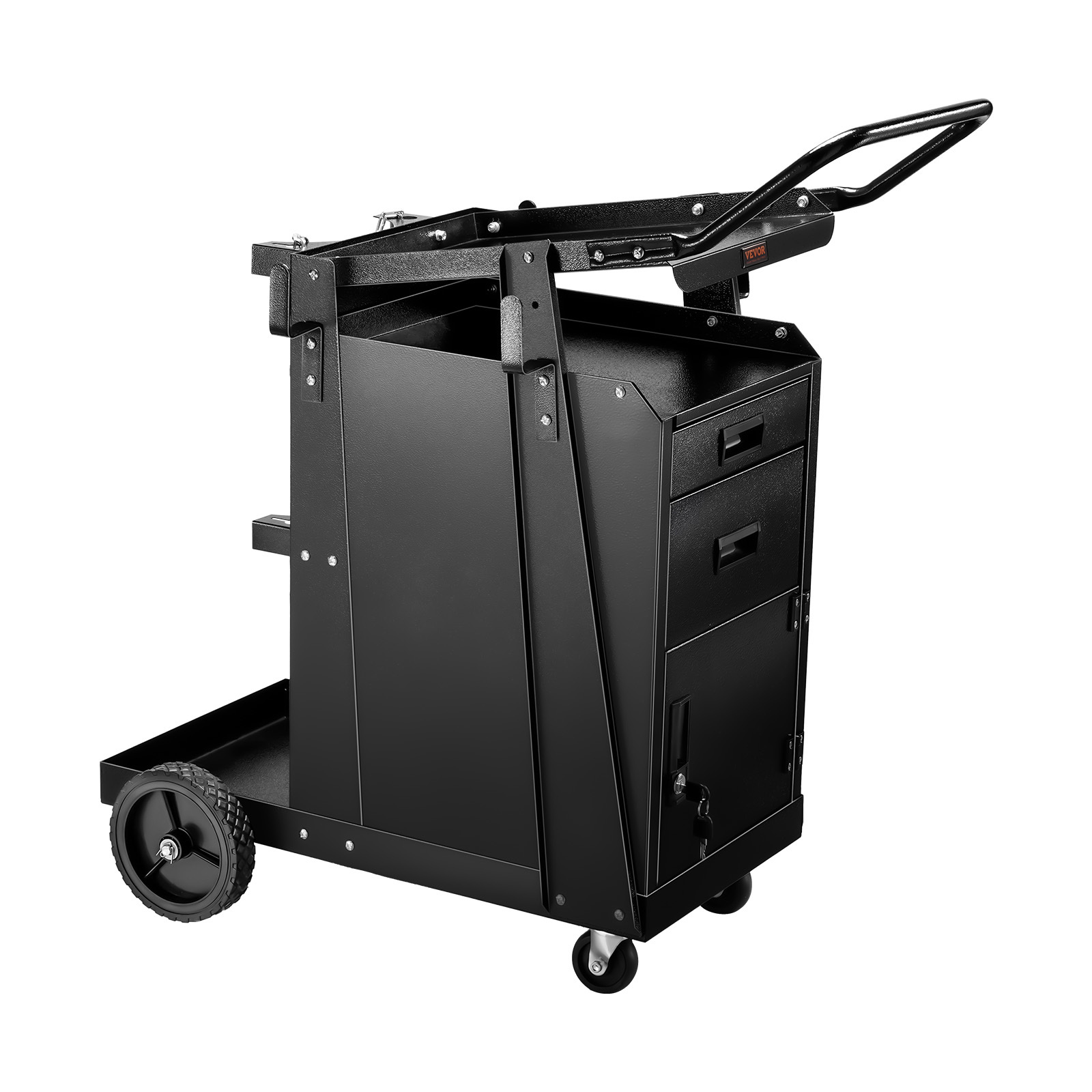 Vevor Welding Cart 2 Drawers Welder Cart Heavy Duty With Lockable Cabinet 350lbs